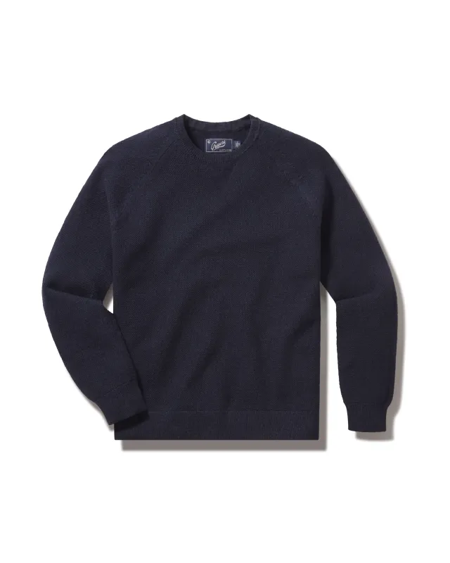 Ernest Cotton Cashmere Crew - Navy sold by Grayers