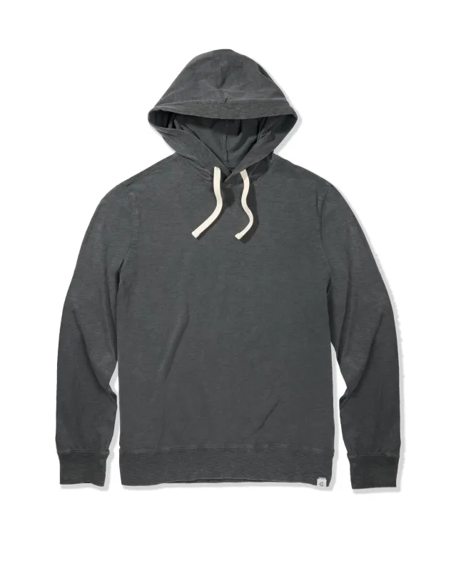 Hewitt Garment Dyed Hoodie - Washed Black sold by Grayers