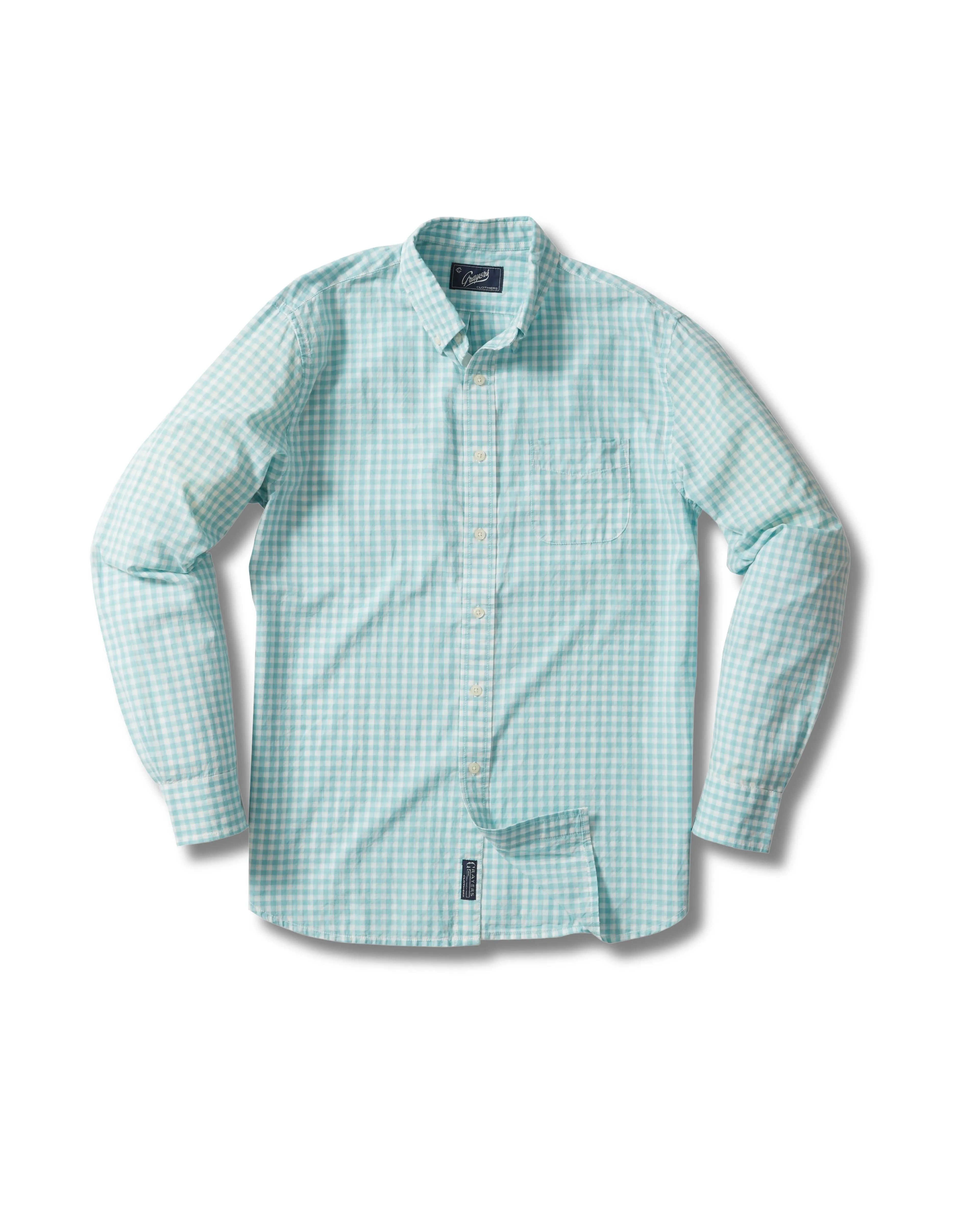 Grange Shadow Gingham Shirt- Seafoam * sold by Grayers