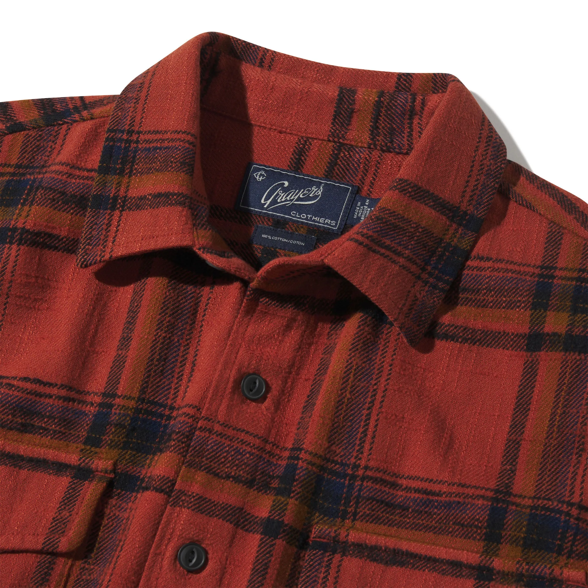 Vintage Slub Twill Shirt - Red Spice Black * sold by Grayers product image thumbnail 2