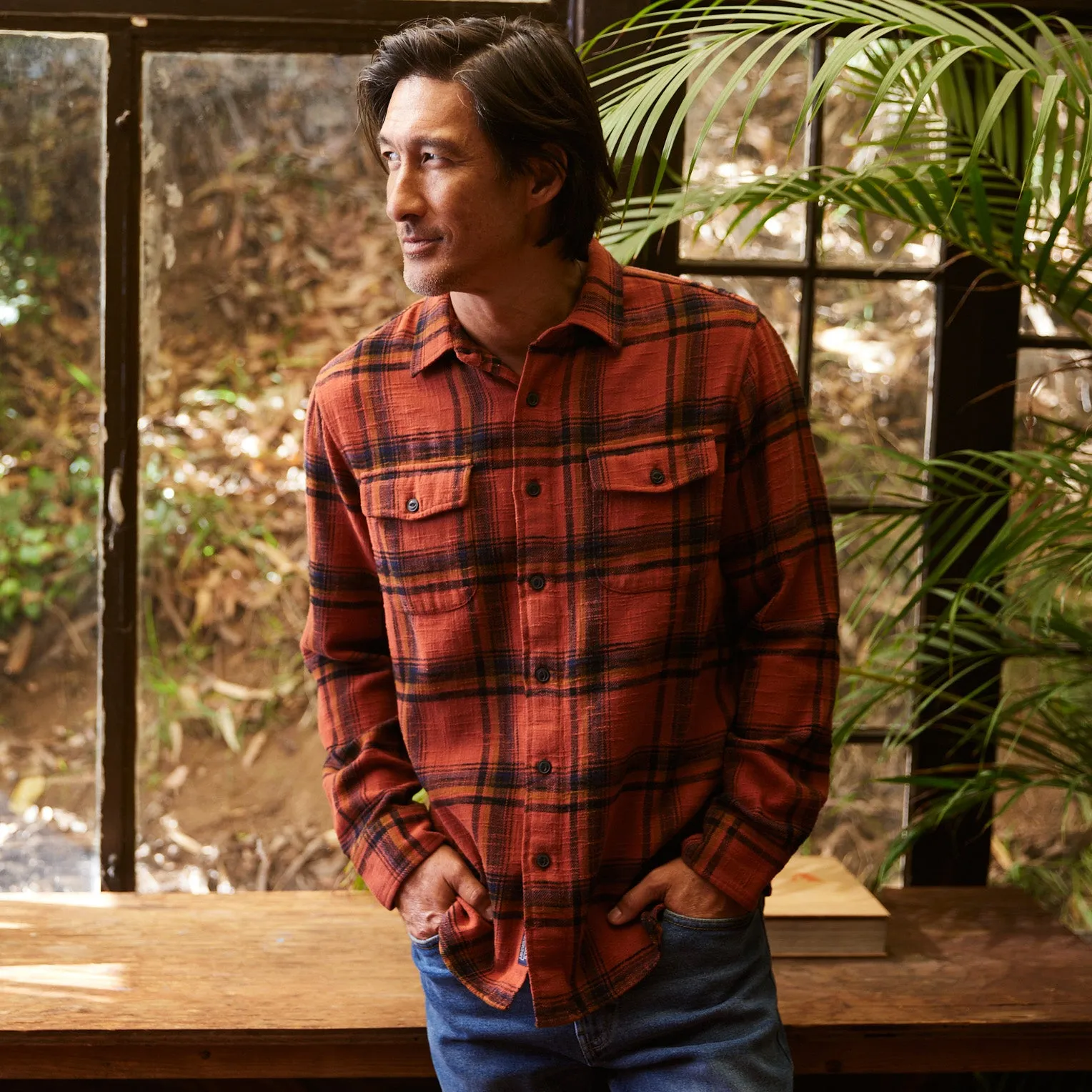 Vintage Slub Twill Shirt - Red Spice Black * sold by Grayers product image thumbnail 3