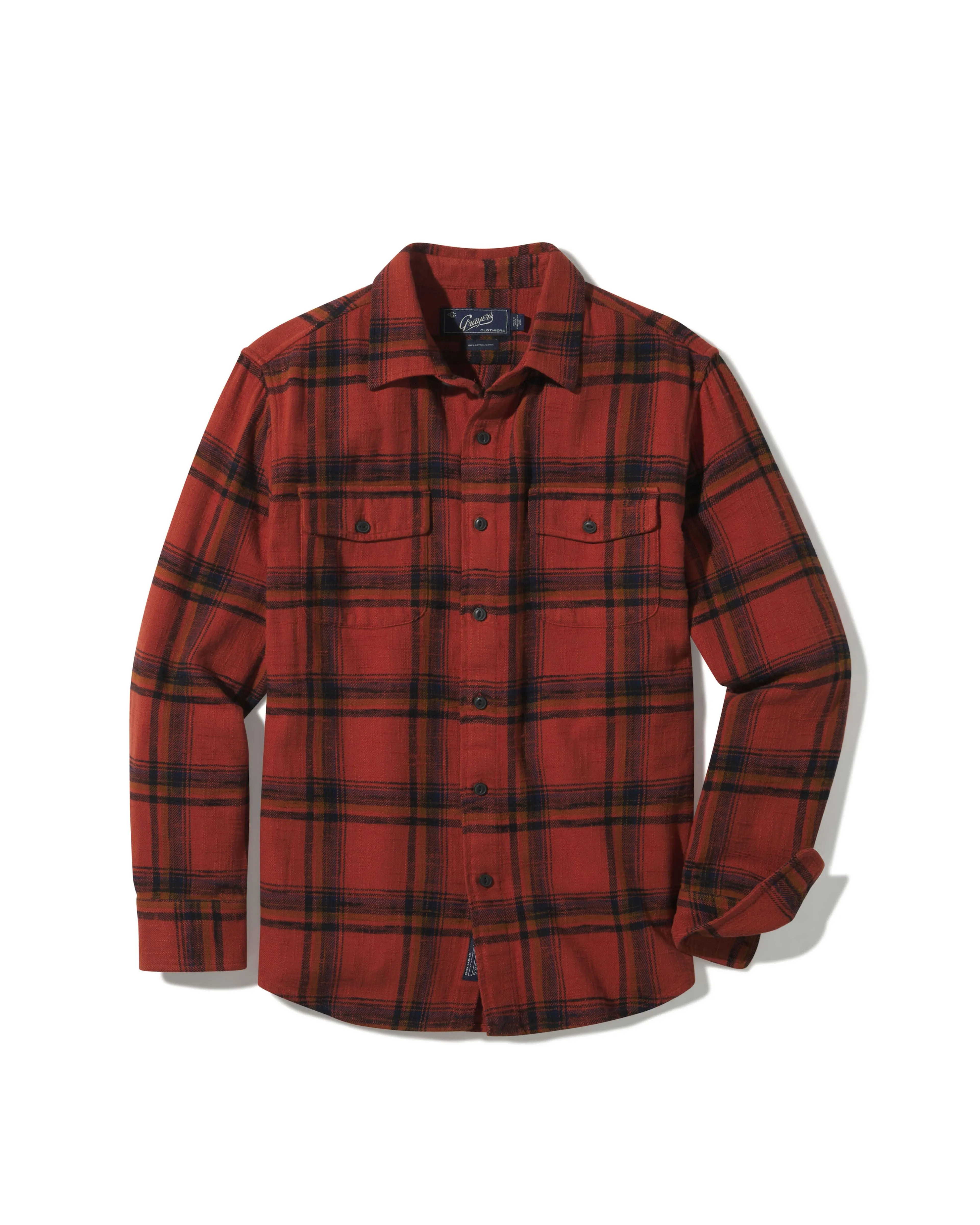 Vintage Slub Twill Shirt - Red Spice Black * sold by Grayers