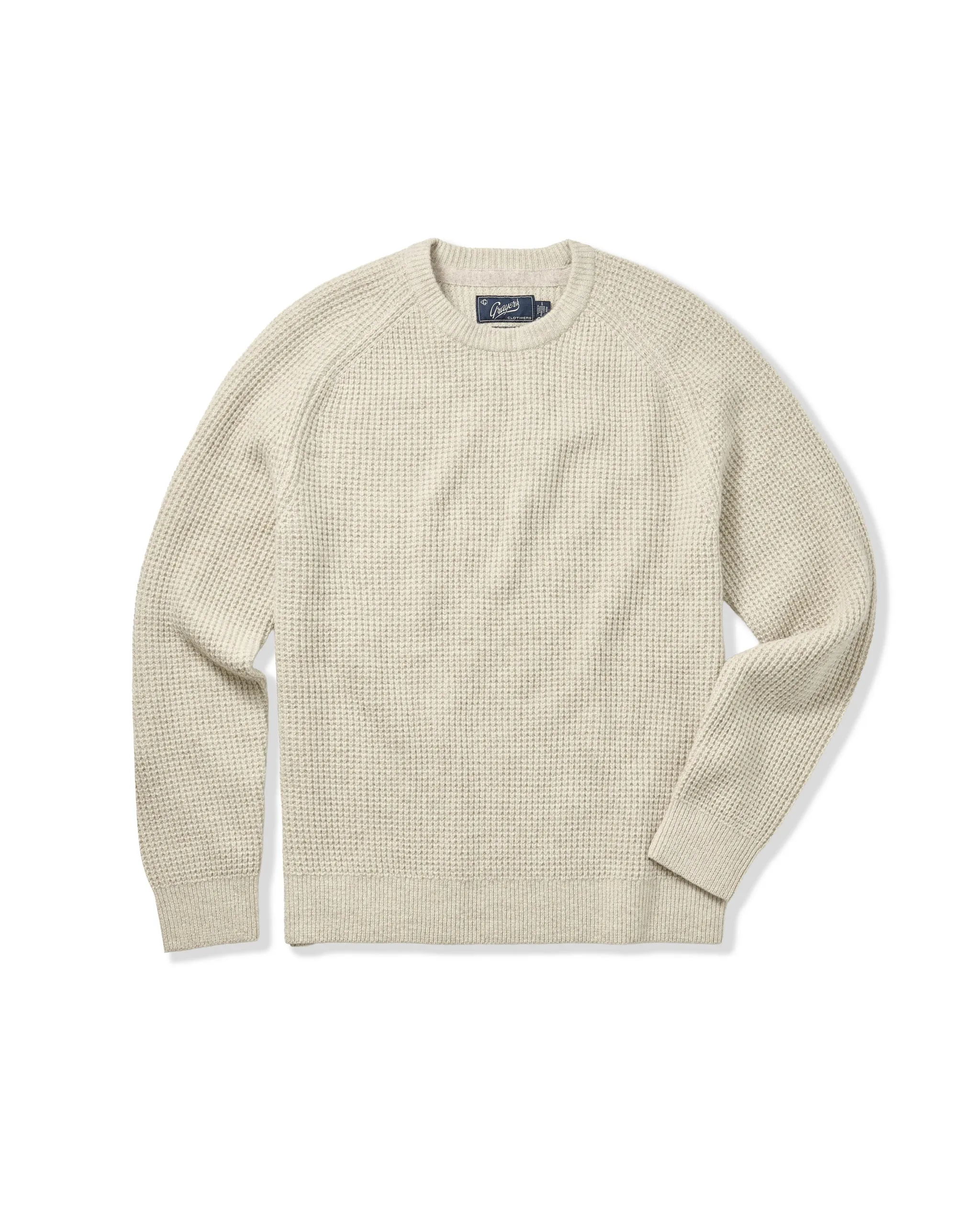 Marlow Raglan Crew - Almond sold by Grayers
