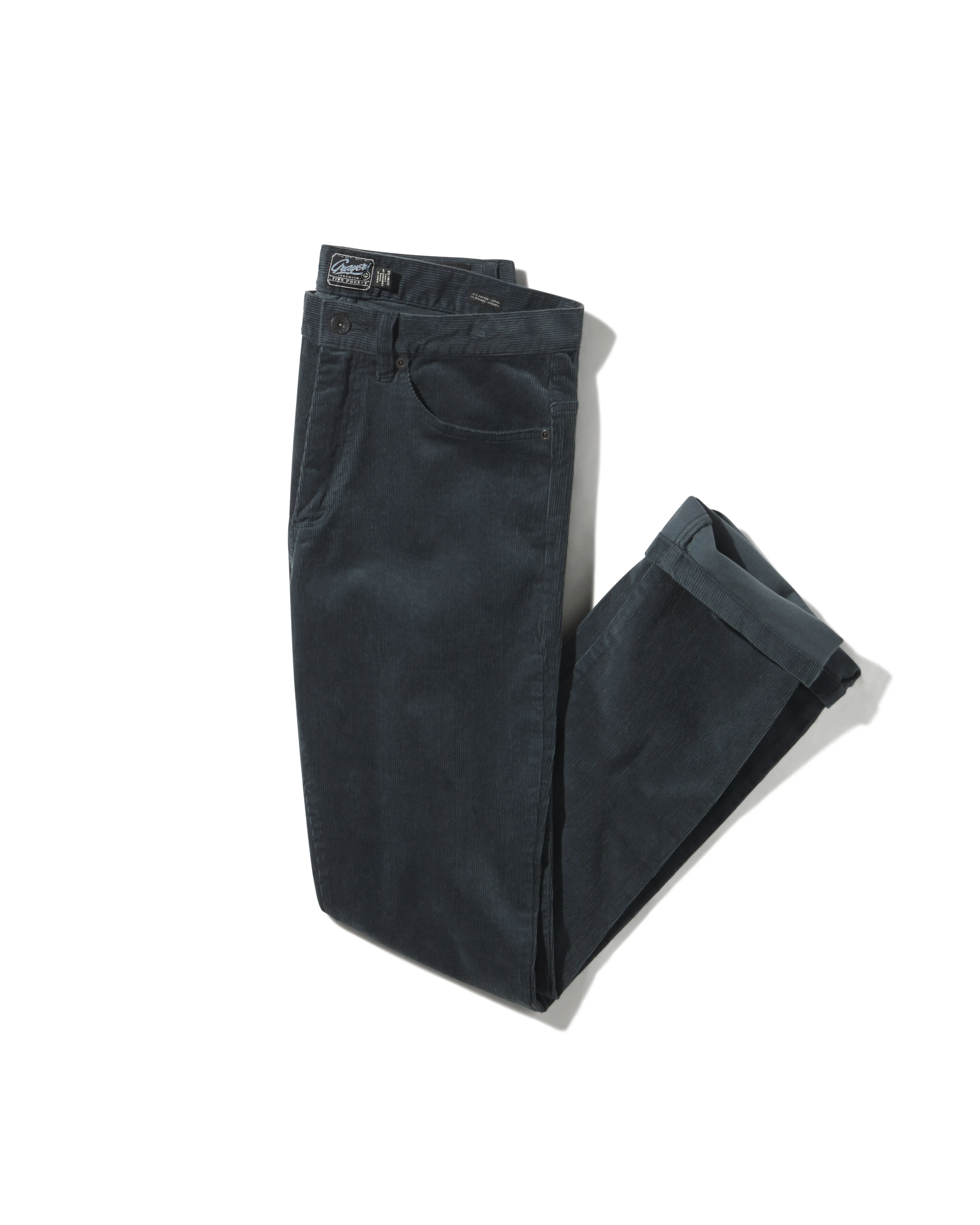 Burlington 5 Pocket Stretch Corduroy - Slate Gray sold by Grayers