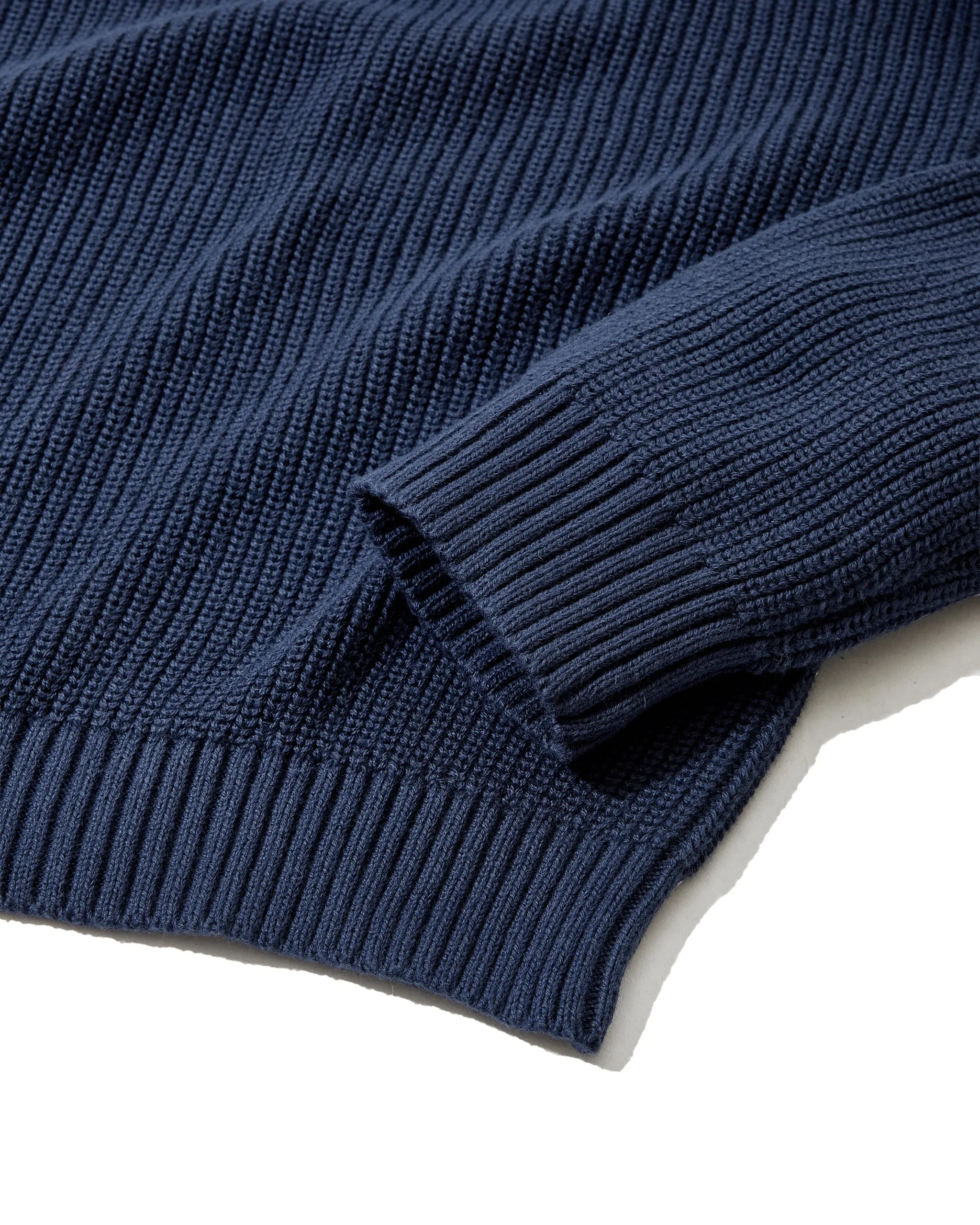 Shaker Stitch Cotton Polo Sweater - Navy sold by Grayers product image thumbnail 3
