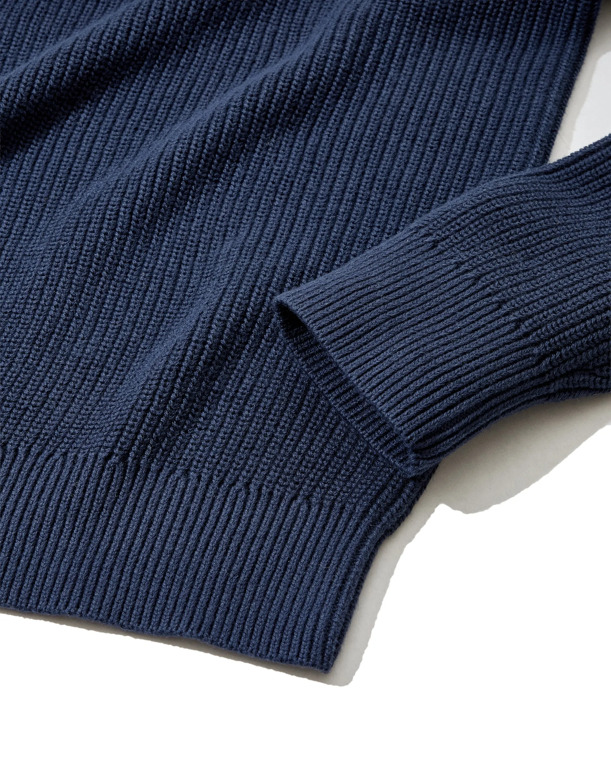 Shaker Stitch Cotton Crewneck Sweater - Navy sold by Grayers product image thumbnail 3