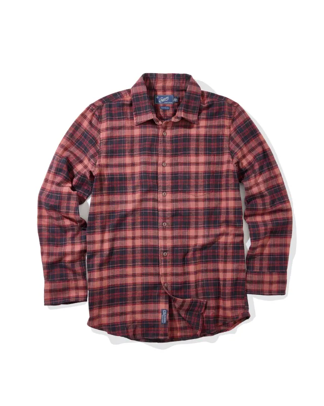 Shady Grove Stretch Flannel - Red Mahogany sold by Grayers