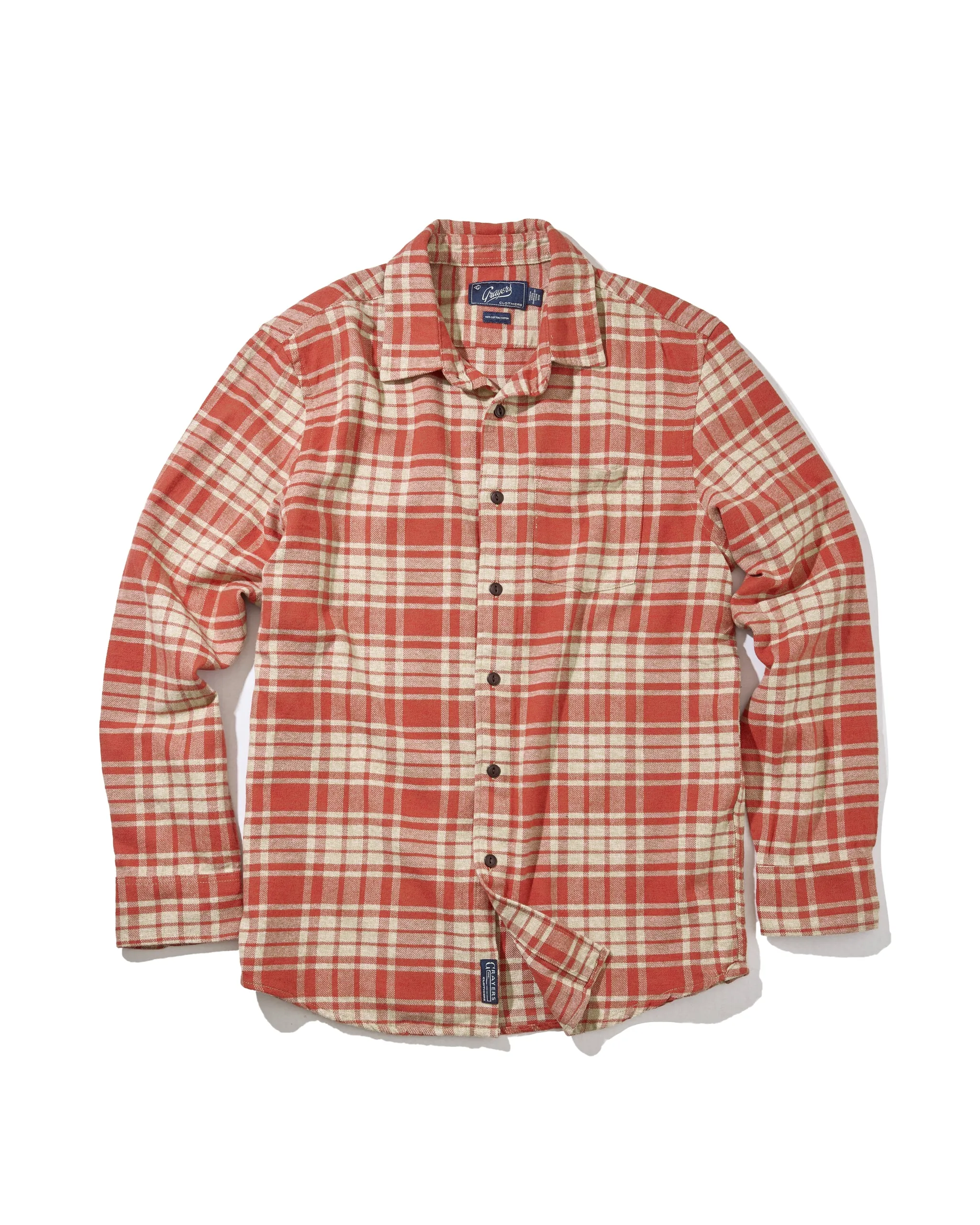 Jaspe Midweight Flannel - Sunset Oatmeal sold by Grayers