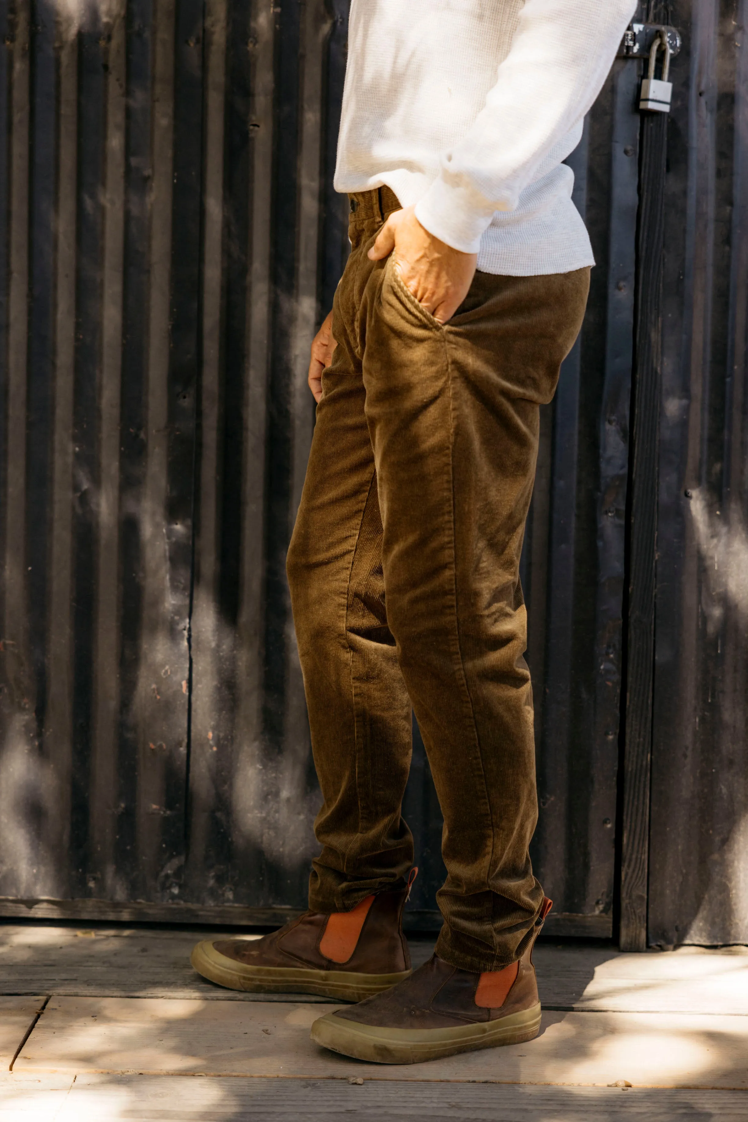 Corduroy Stretch Slim Fit Pants - Mushroom sold by Grayers product image thumbnail 4