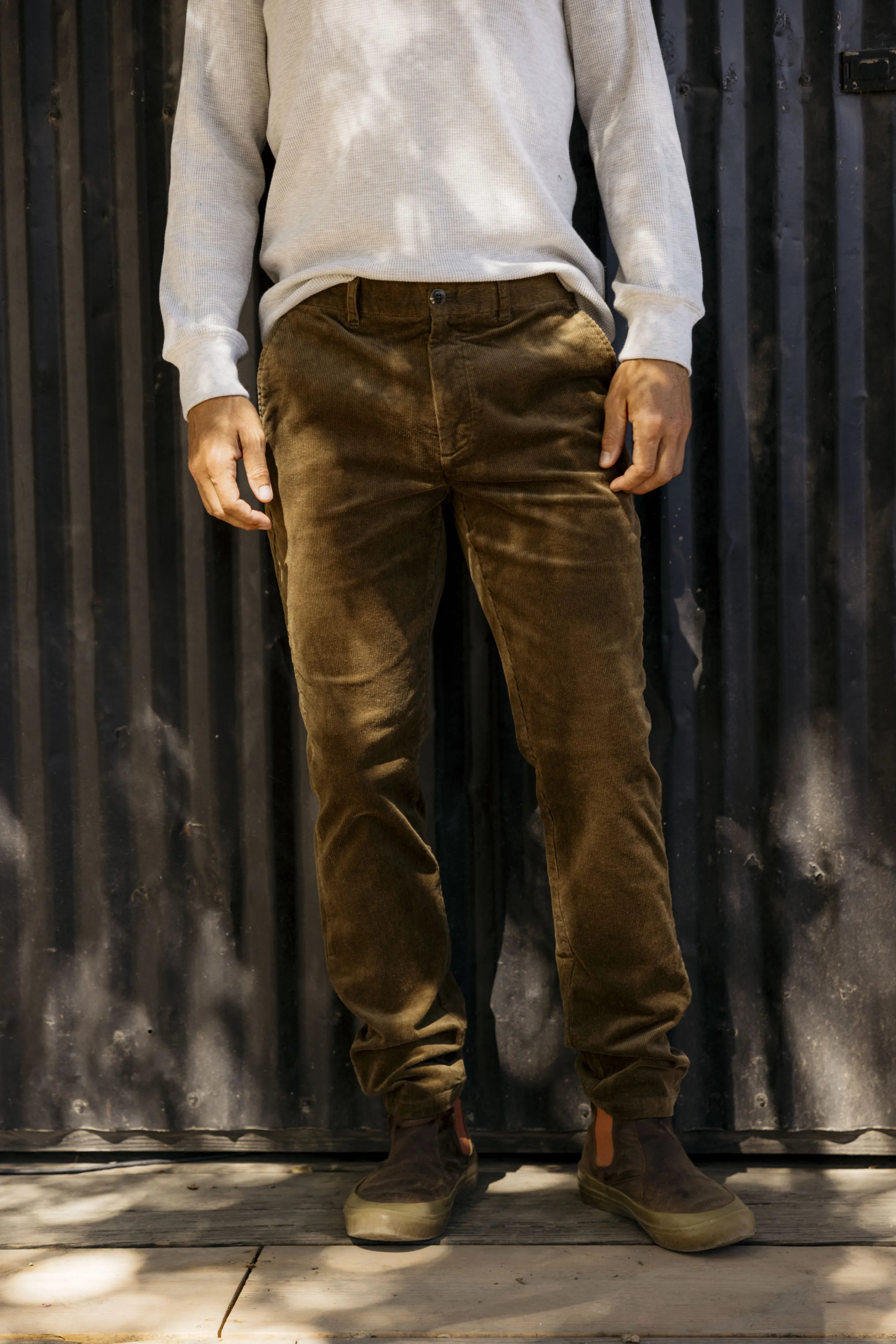 Corduroy Stretch Slim Fit Pants - Mushroom sold by Grayers product image thumbnail 3