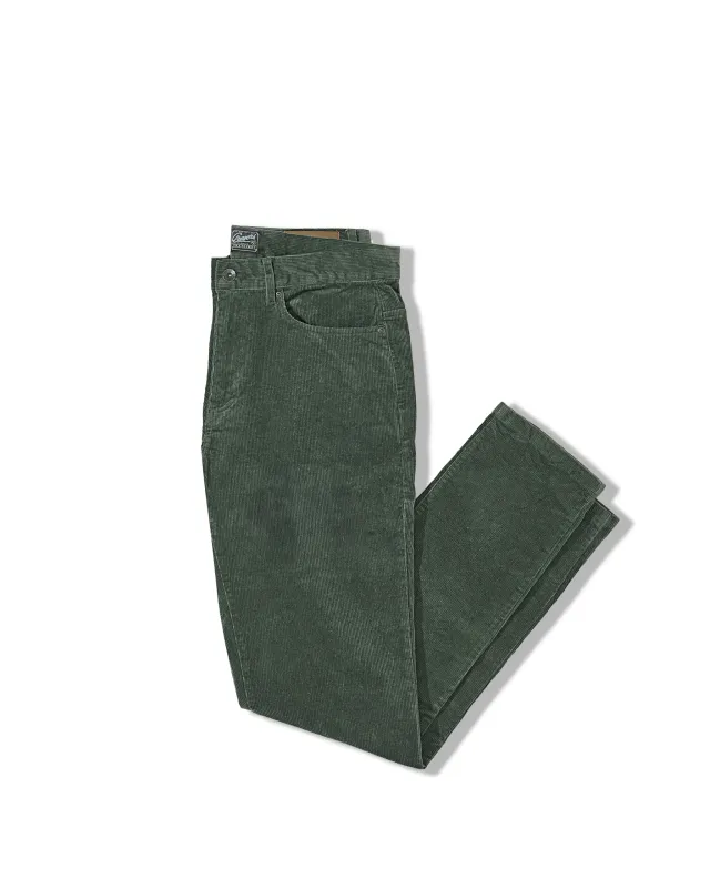Burlington 5 Pocket Stretch Corduroy  - Dusty Olive sold by Grayers