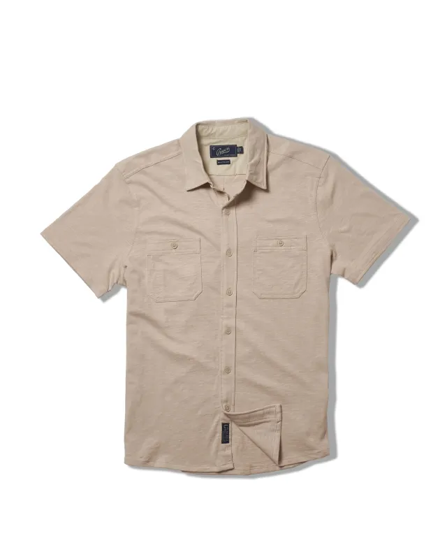 Flex Everyday Knit Short Sleeve Shirt - Ecru sold by Grayers