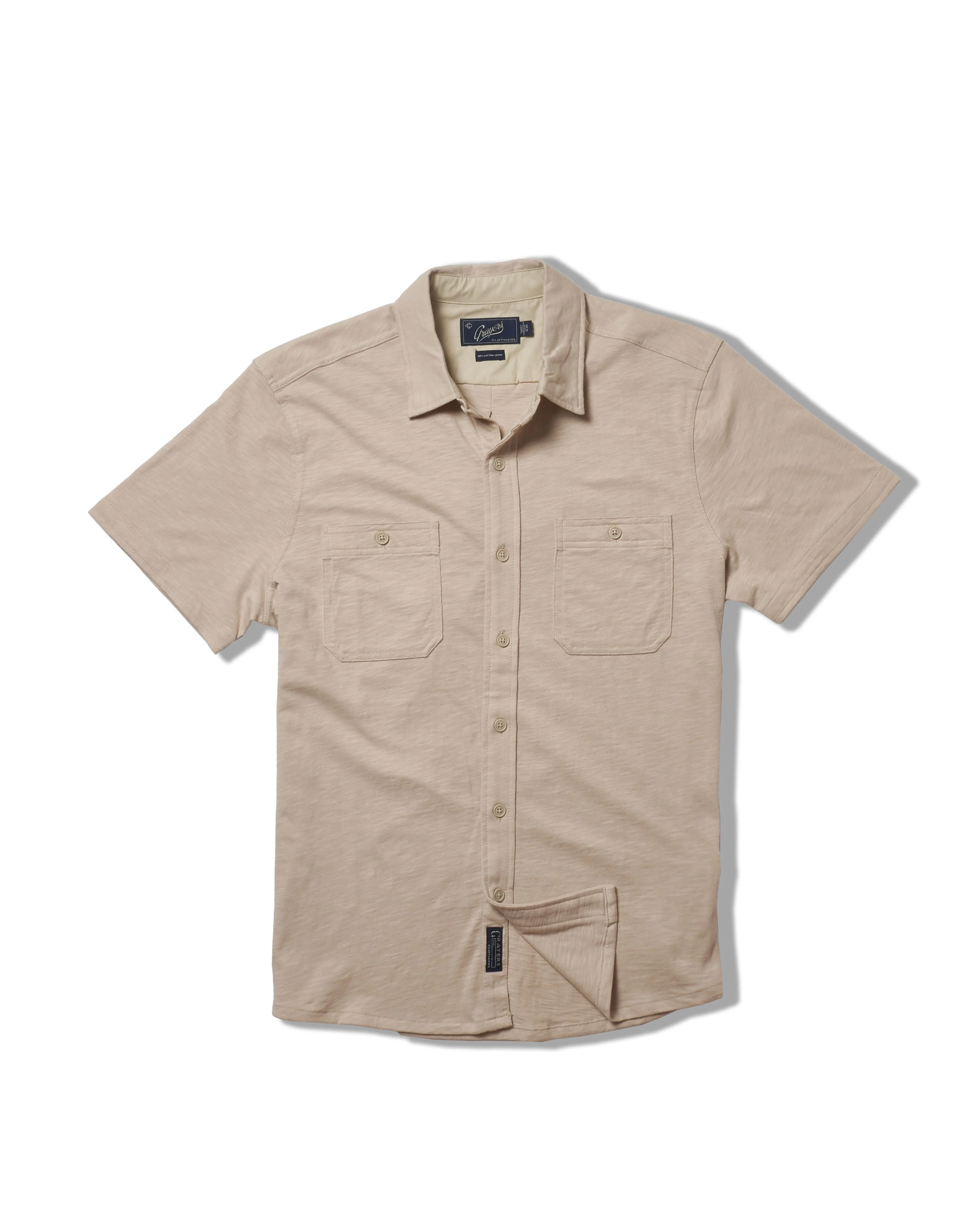 Flex Everyday Knit Short Sleeve Shirt - Ecru sold by Grayers