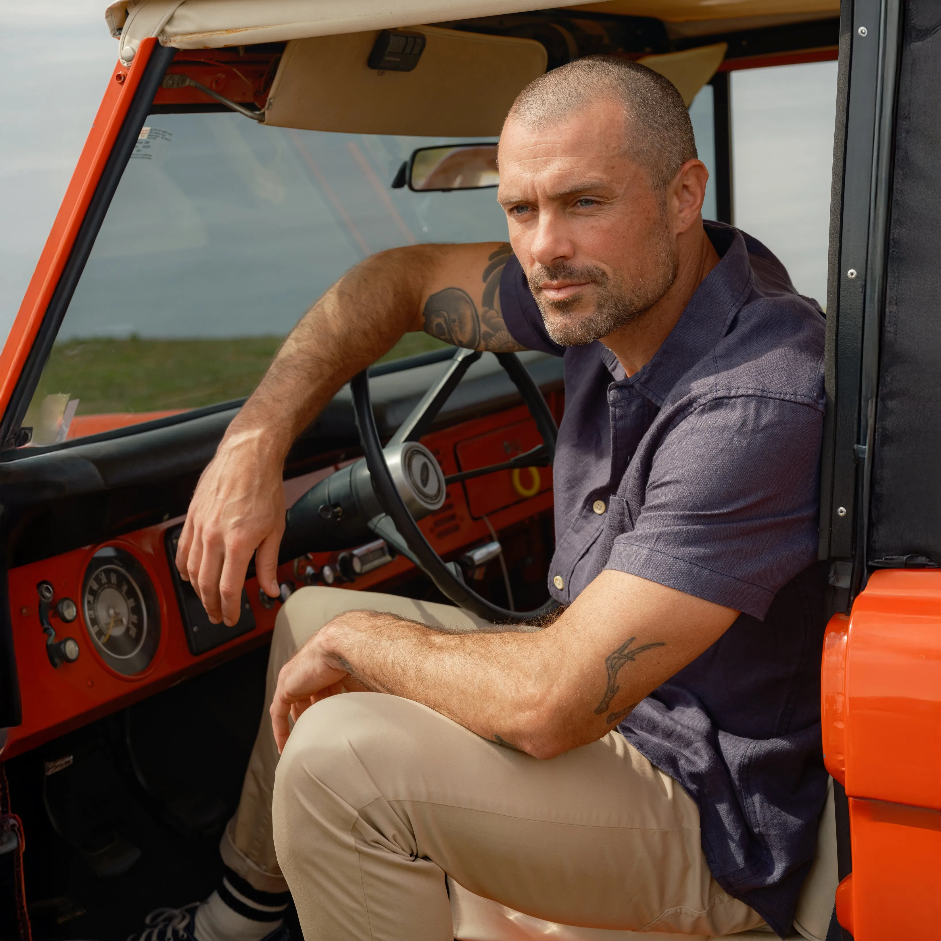 Amalfi Textured Hemp Linen Cotton Short Sleeve Shirt - Blue Steel sold by Grayers product image thumbnail 3