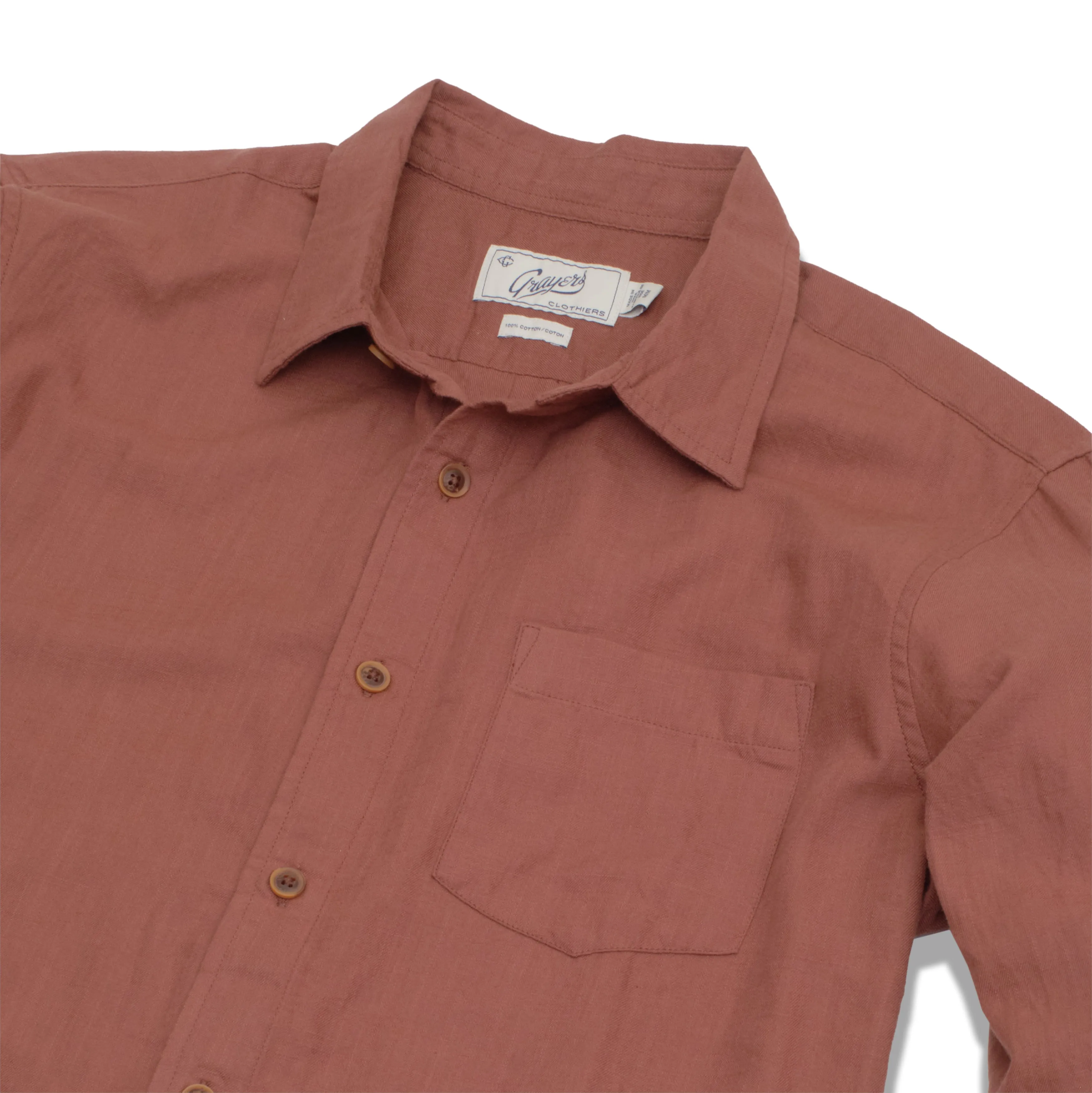 Lightweight Powerloom Shirt - Marron sold by Grayers product image thumbnail 2