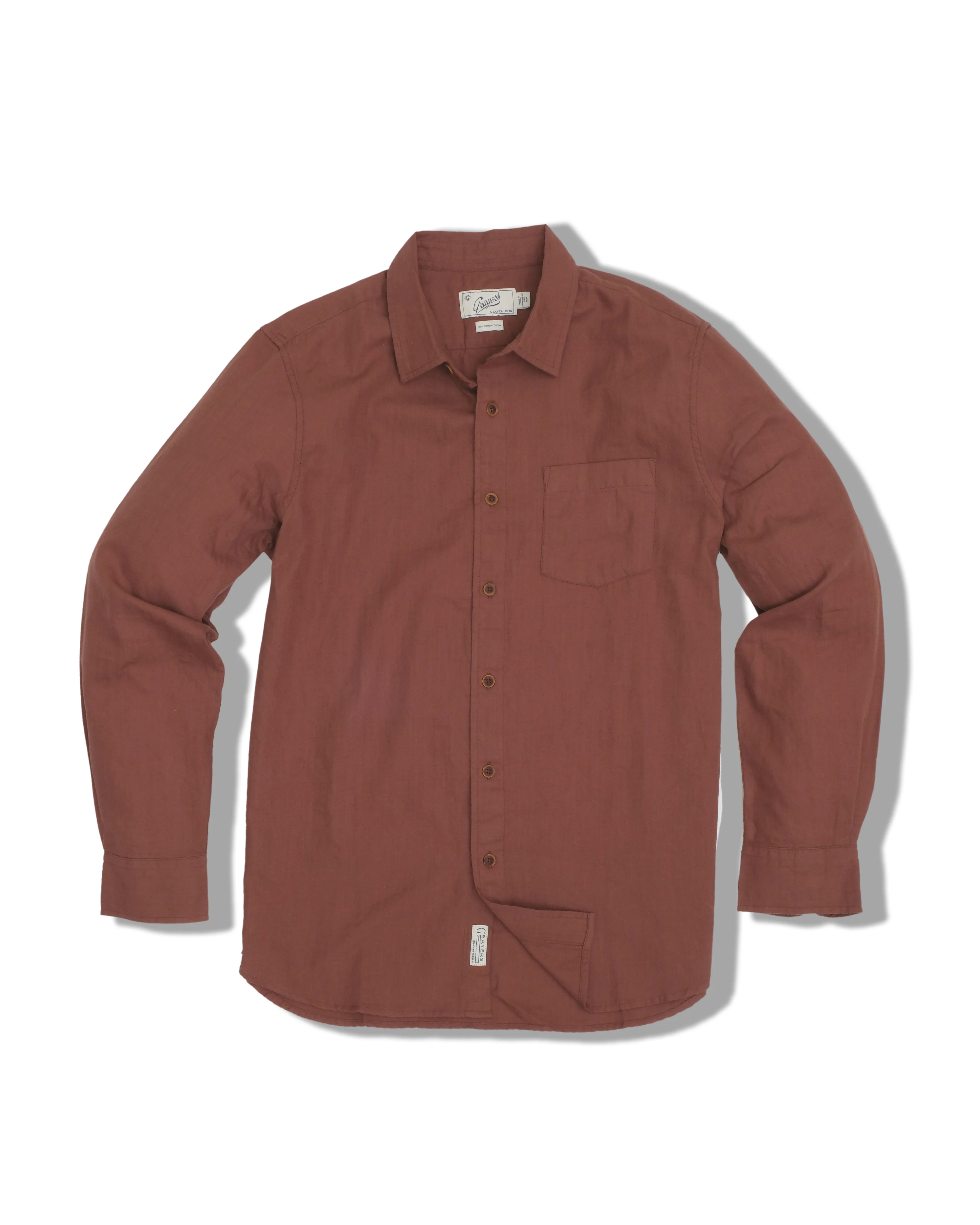 Lightweight Powerloom Shirt - Marron sold by Grayers