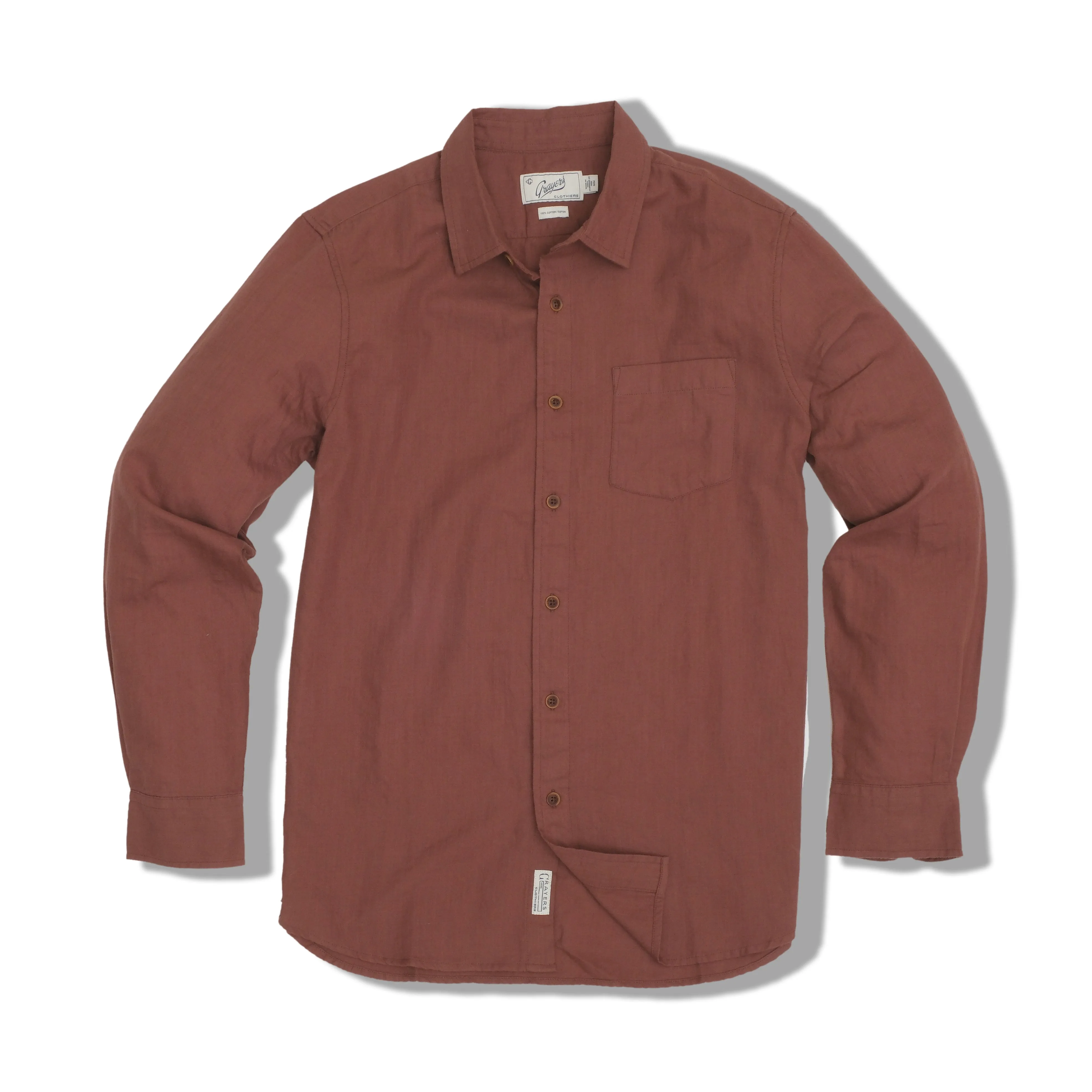Lightweight Powerloom Shirt - Marron sold by Grayers product image thumbnail 4
