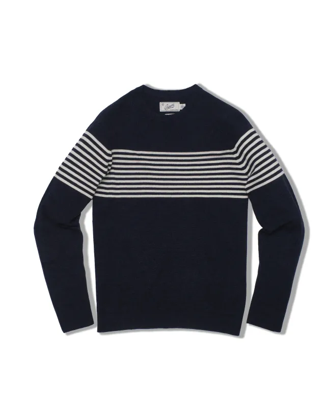 Shore Club Cotton Beach Sweater - Navy White sold by Grayers