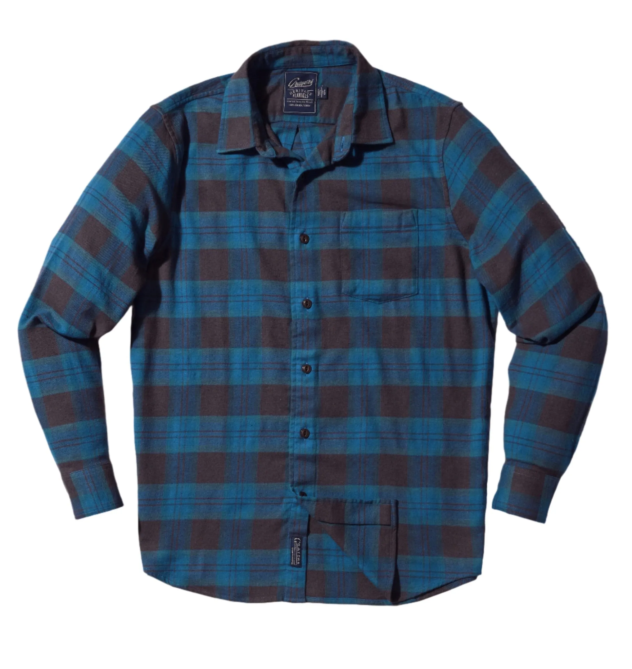 Shady Grove Stretch Flannel Shirt - Teal Olive sold by Grayers product image thumbnail 4