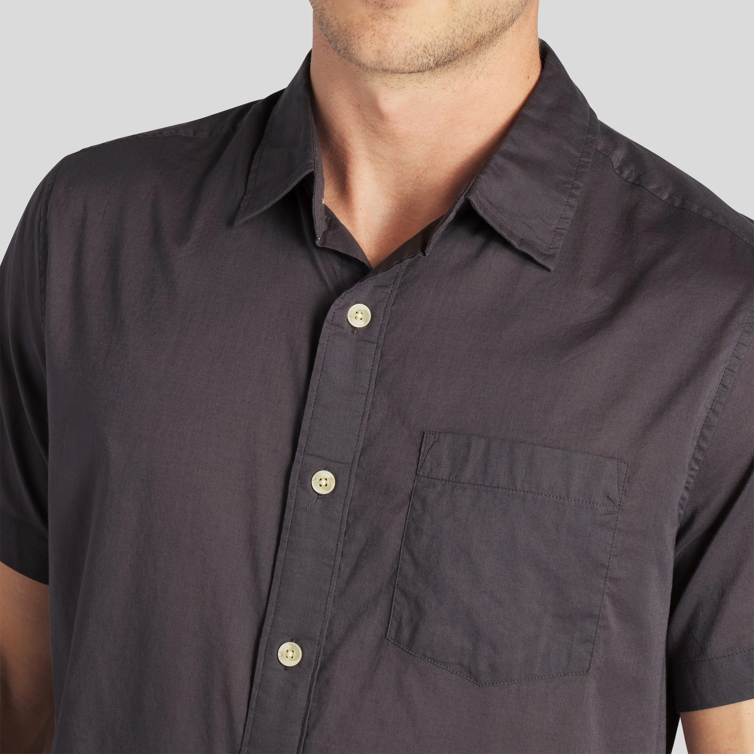 Portofino Featherweight Poplin Short Sleeve Shirt - Forged Iron * sold by Grayers product image thumbnail 4