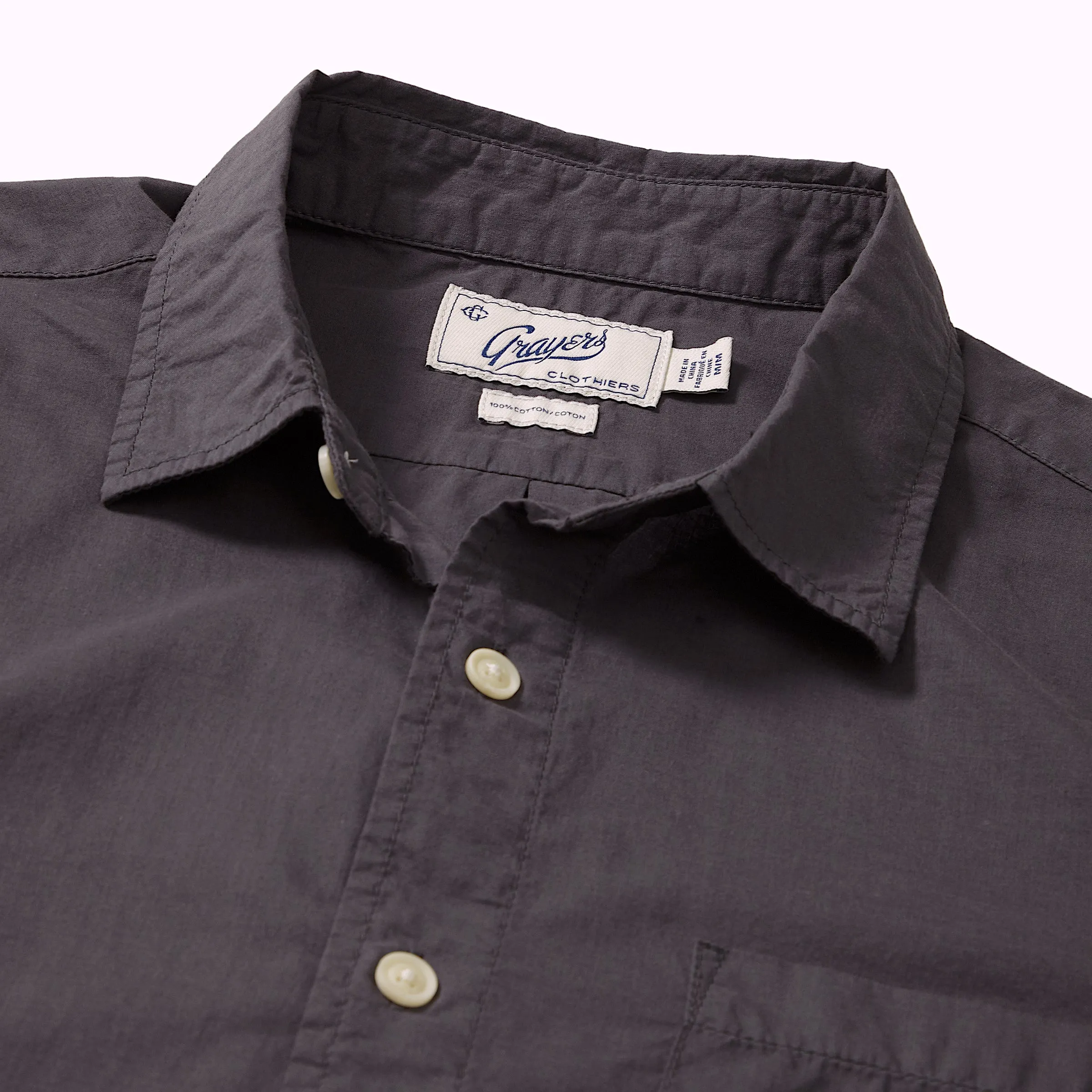 Portofino Featherweight Poplin Short Sleeve Shirt - Forged Iron * sold by Grayers product image thumbnail 3