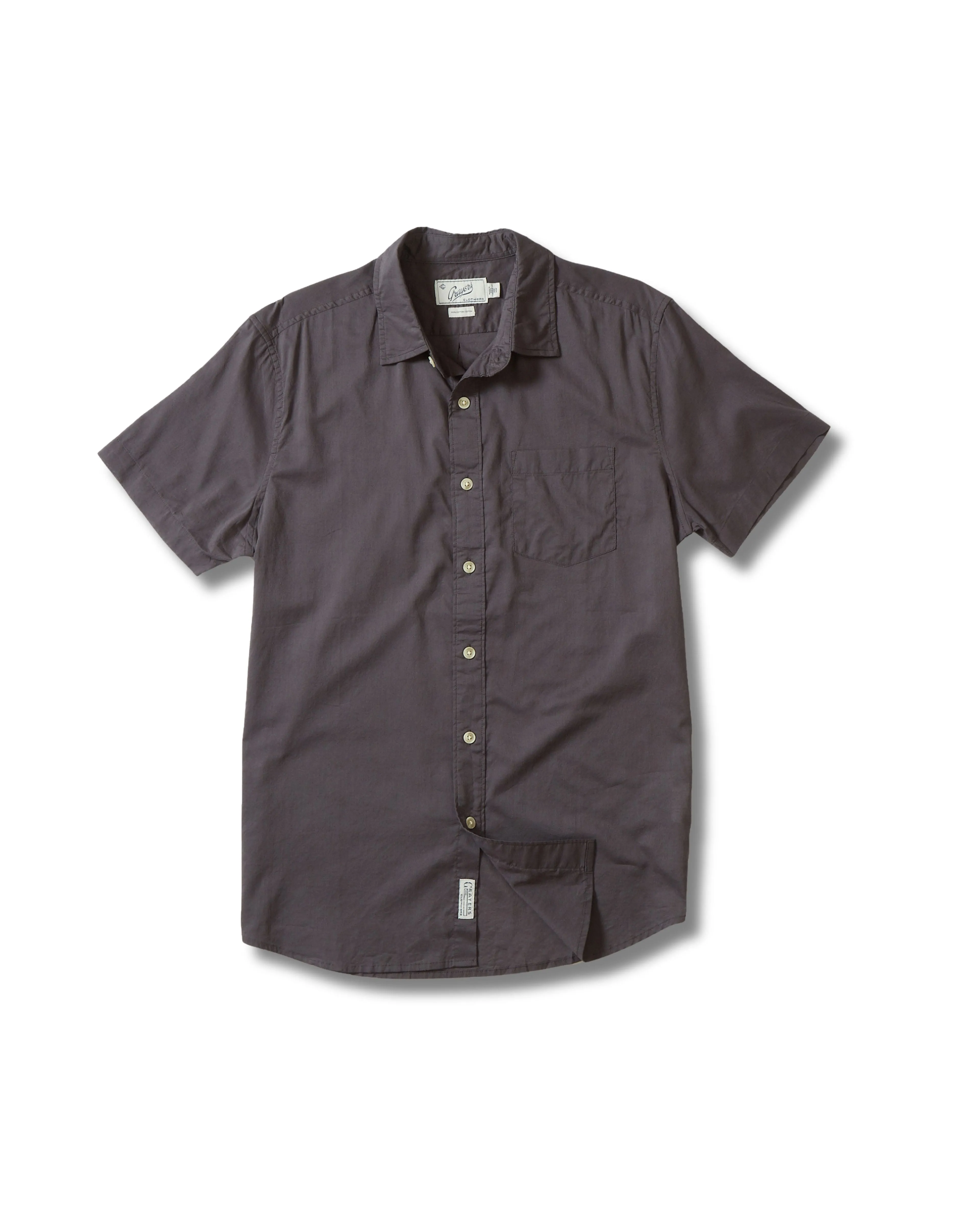 Portofino Featherweight Poplin Short Sleeve Shirt - Forged Iron * sold by Grayers