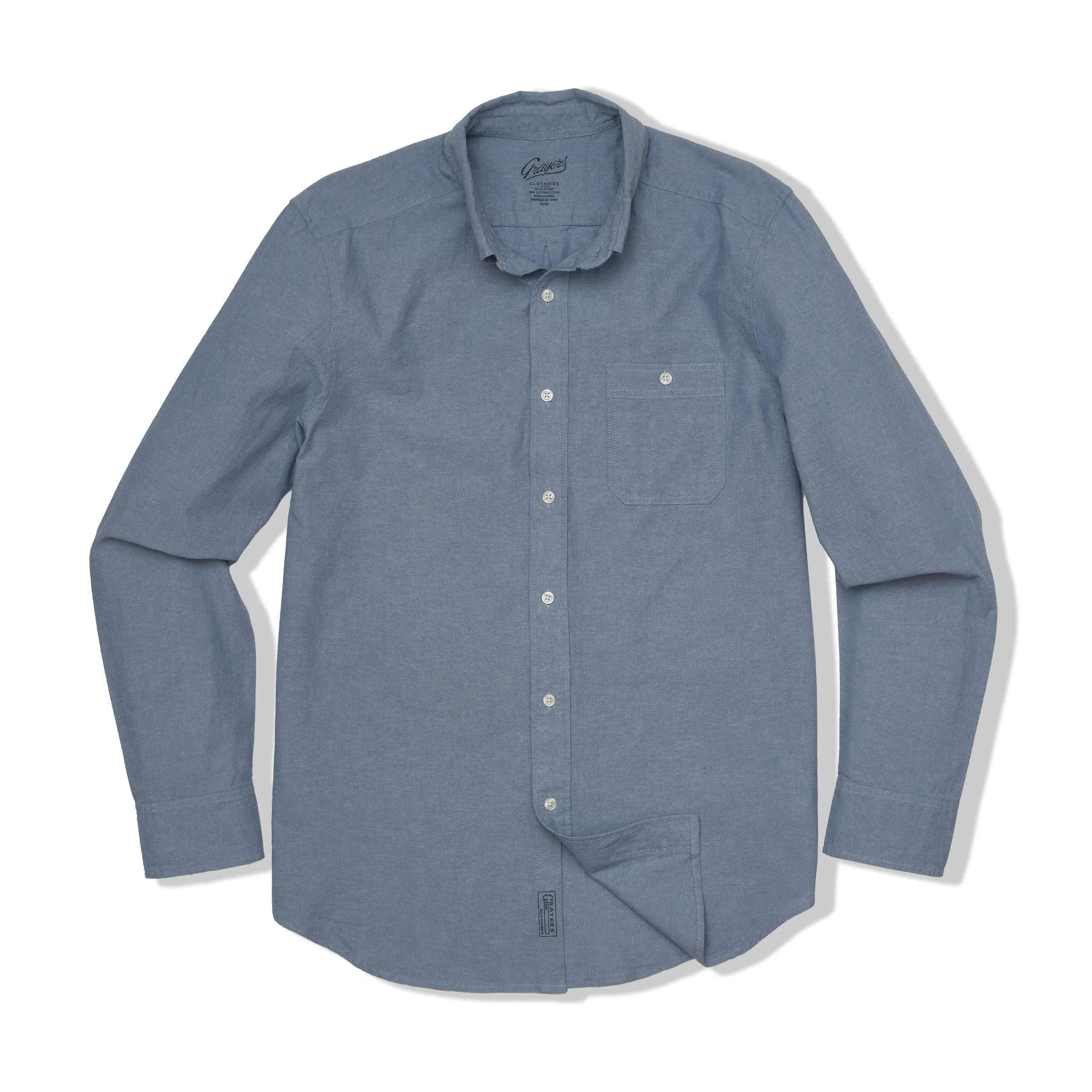 Lightweight Chambray Solid Shirt - Denim Blue sold by Grayers product image thumbnail 4
