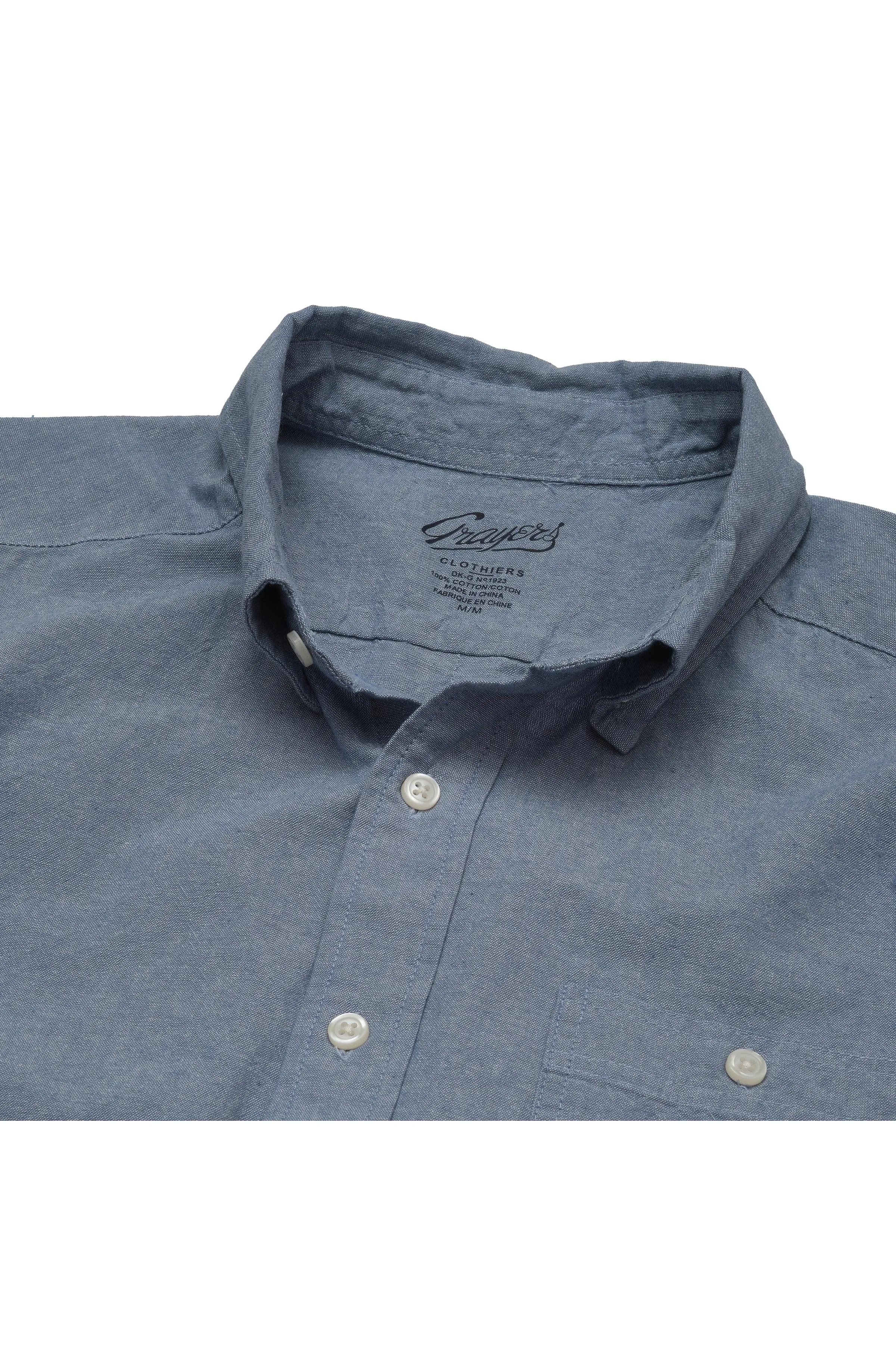Lightweight Chambray Solid Shirt - Denim Blue sold by Grayers product image thumbnail 2