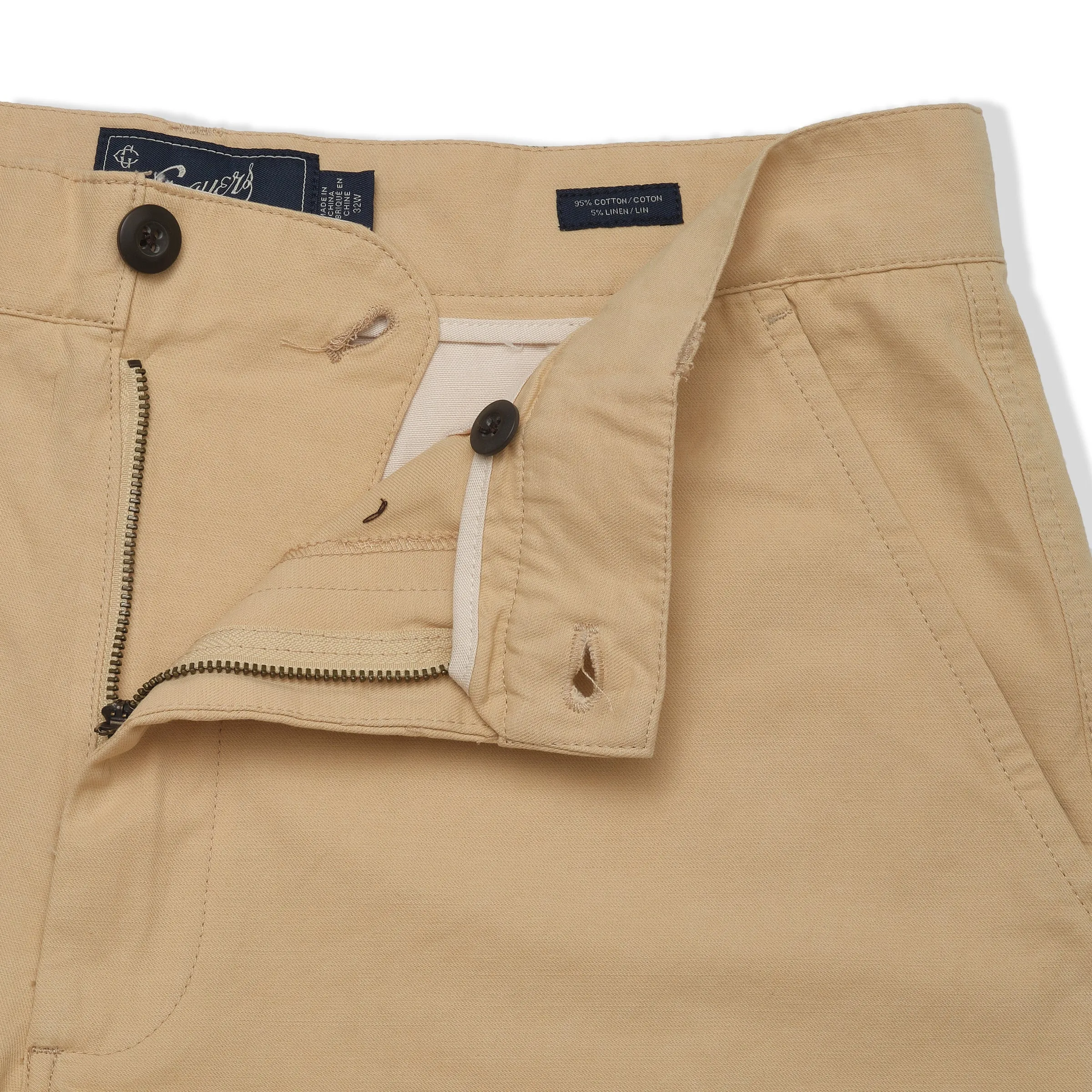 Bimini Cotton Linen Blend Shorts 8" - Khaki sold by Grayers product image thumbnail 3