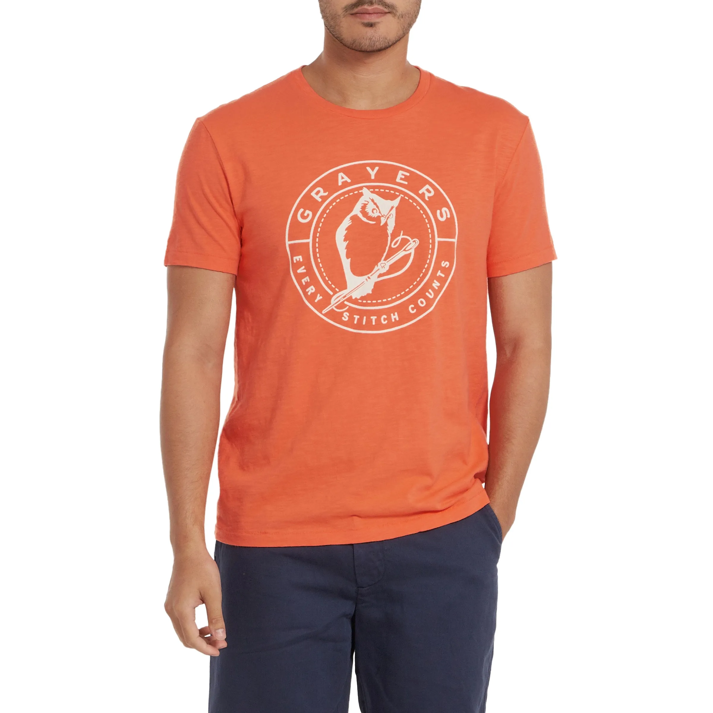 Owl Print Tee - Coral * sold by Grayers product image thumbnail 2