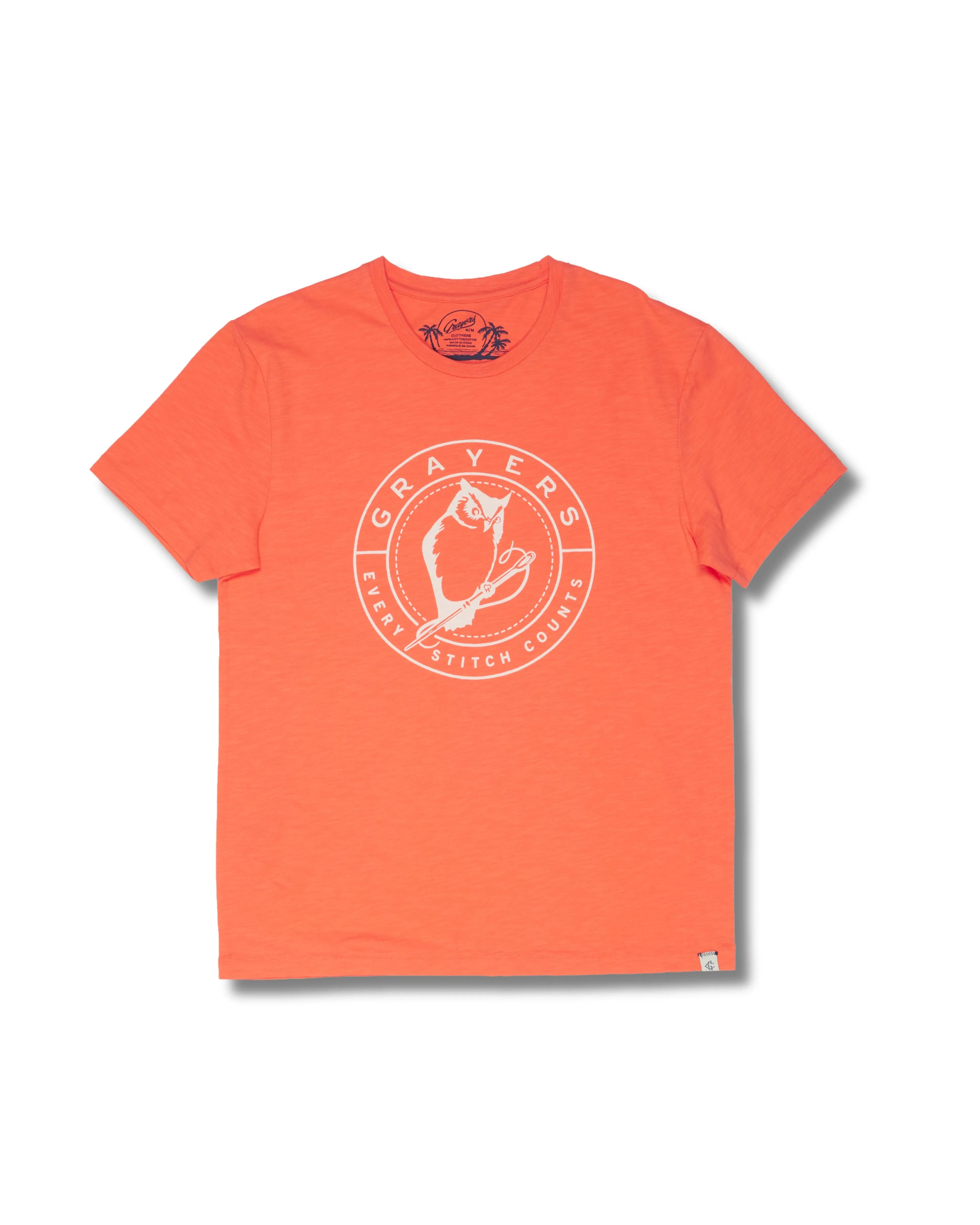 Owl Print Tee - Coral * sold by Grayers