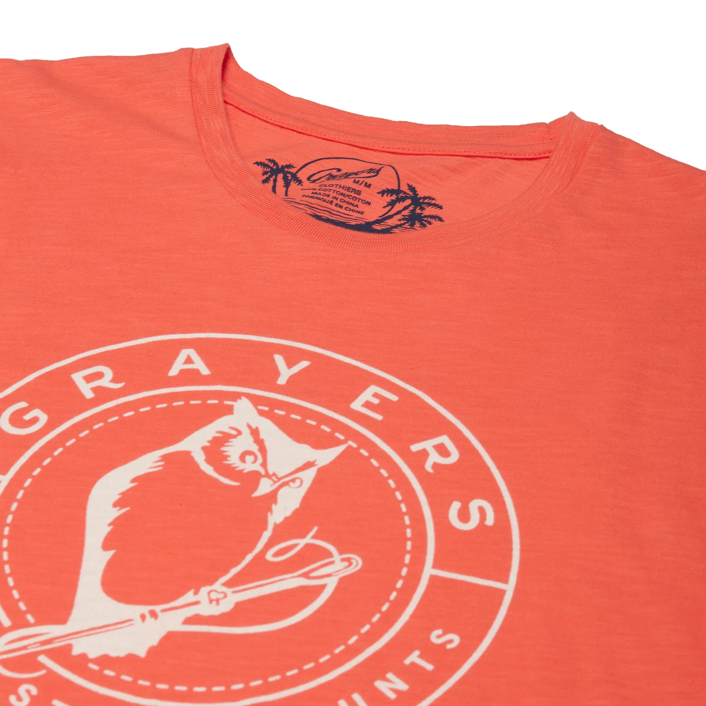 Owl Print Tee - Coral * sold by Grayers product image thumbnail 4