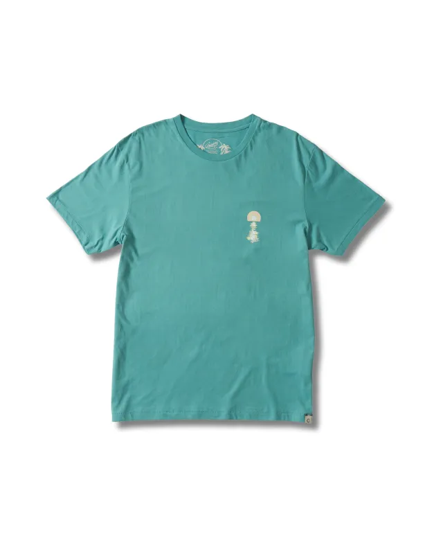Sunrise Print Tee - Agate Green* sold by Grayers