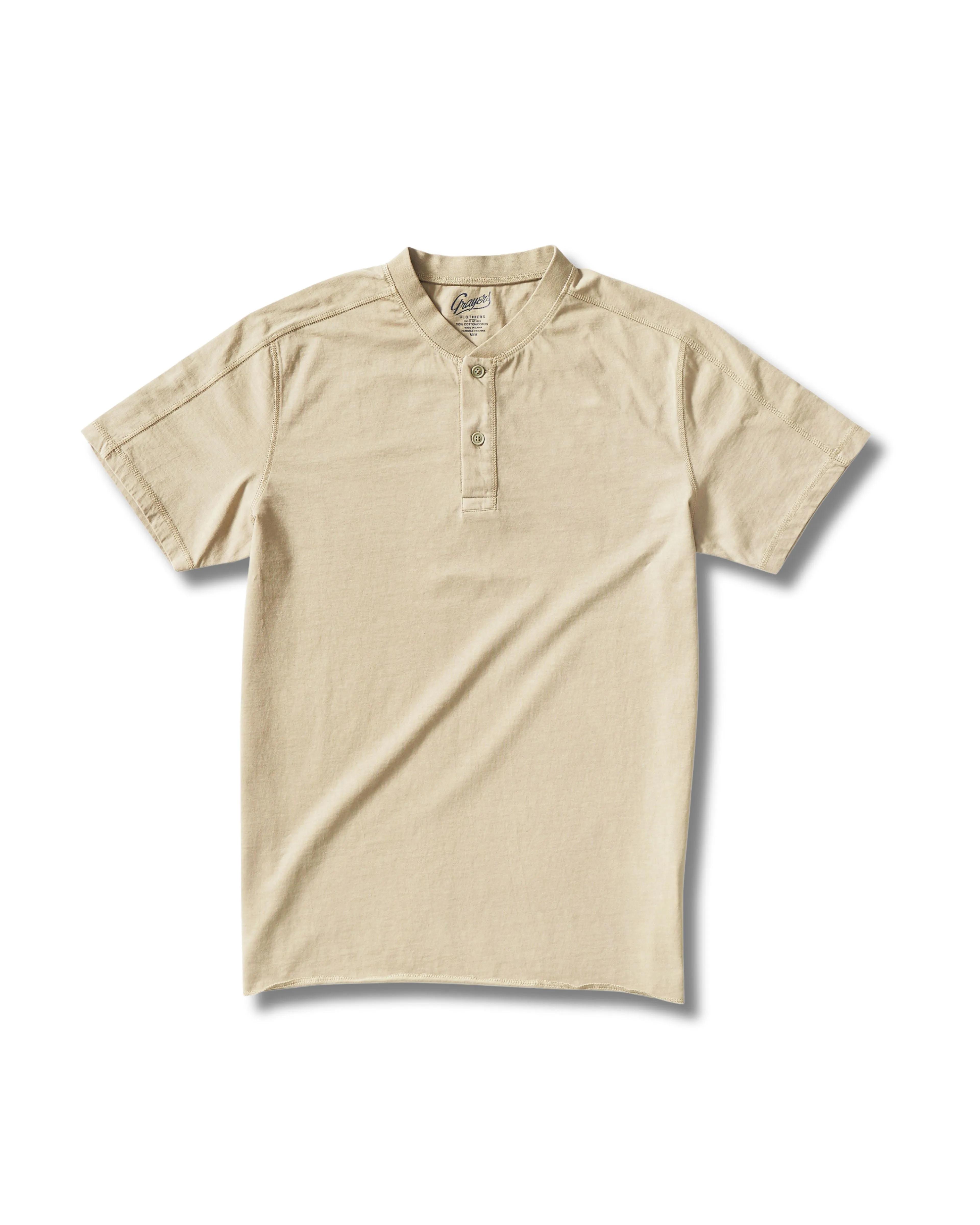 Cooper Short Sleeve Henley - Dried Herb * sold by Grayers