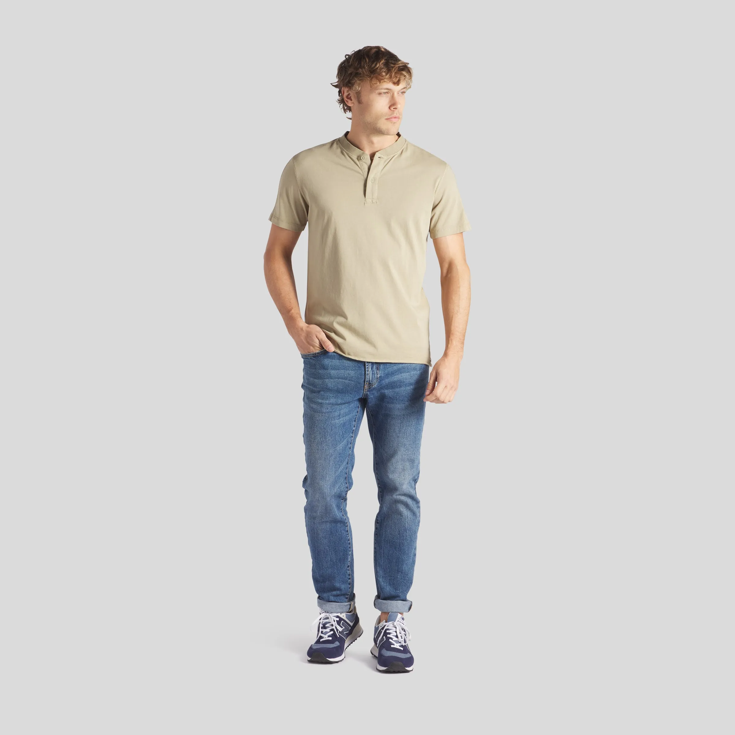 Cooper Short Sleeve Henley - Dried Herb * sold by Grayers product image thumbnail 5