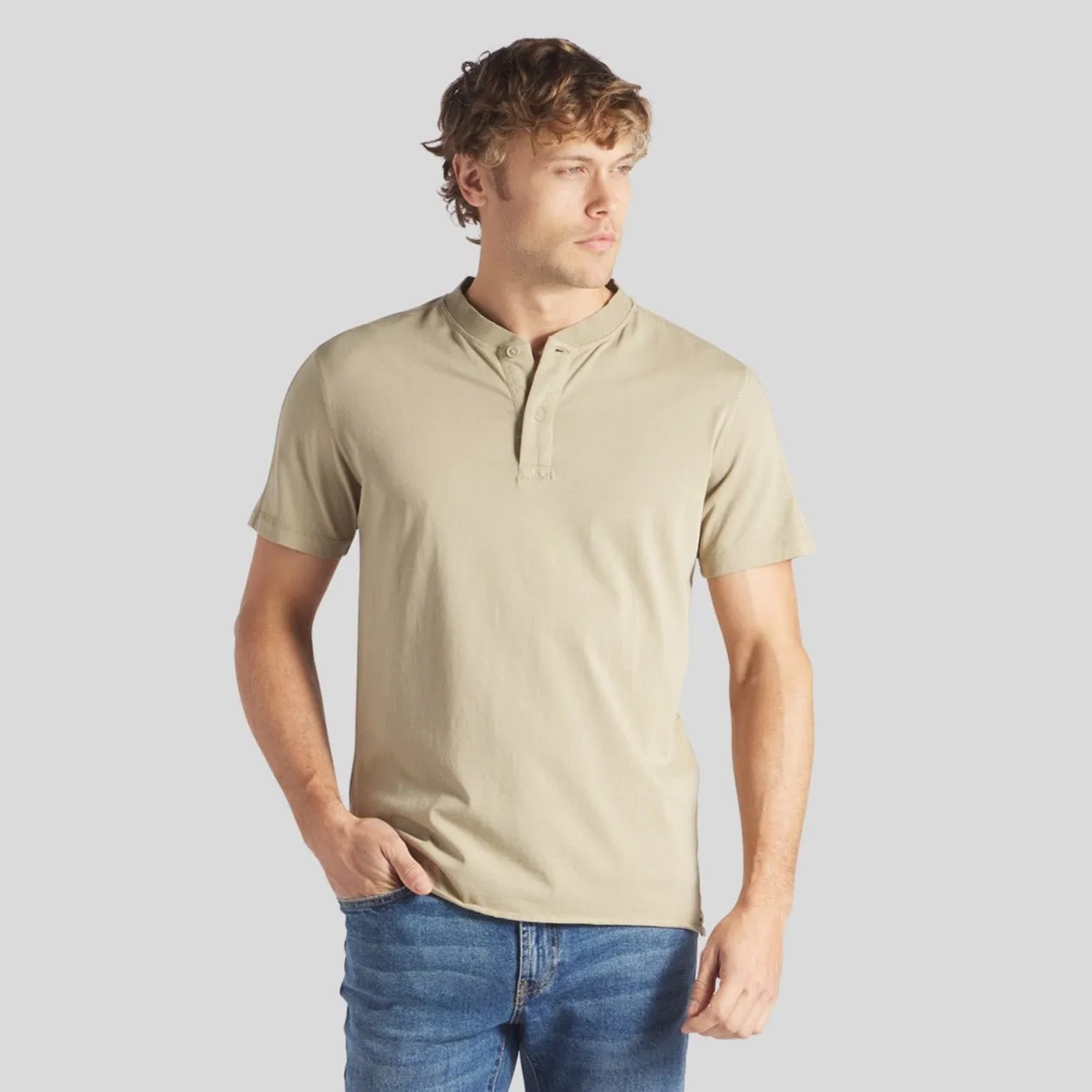 Cooper Short Sleeve Henley - Dried Herb * sold by Grayers product image thumbnail 4
