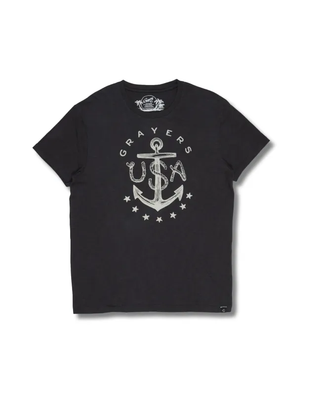 Anchor Print Tee - Forged Iron * sold by Grayers