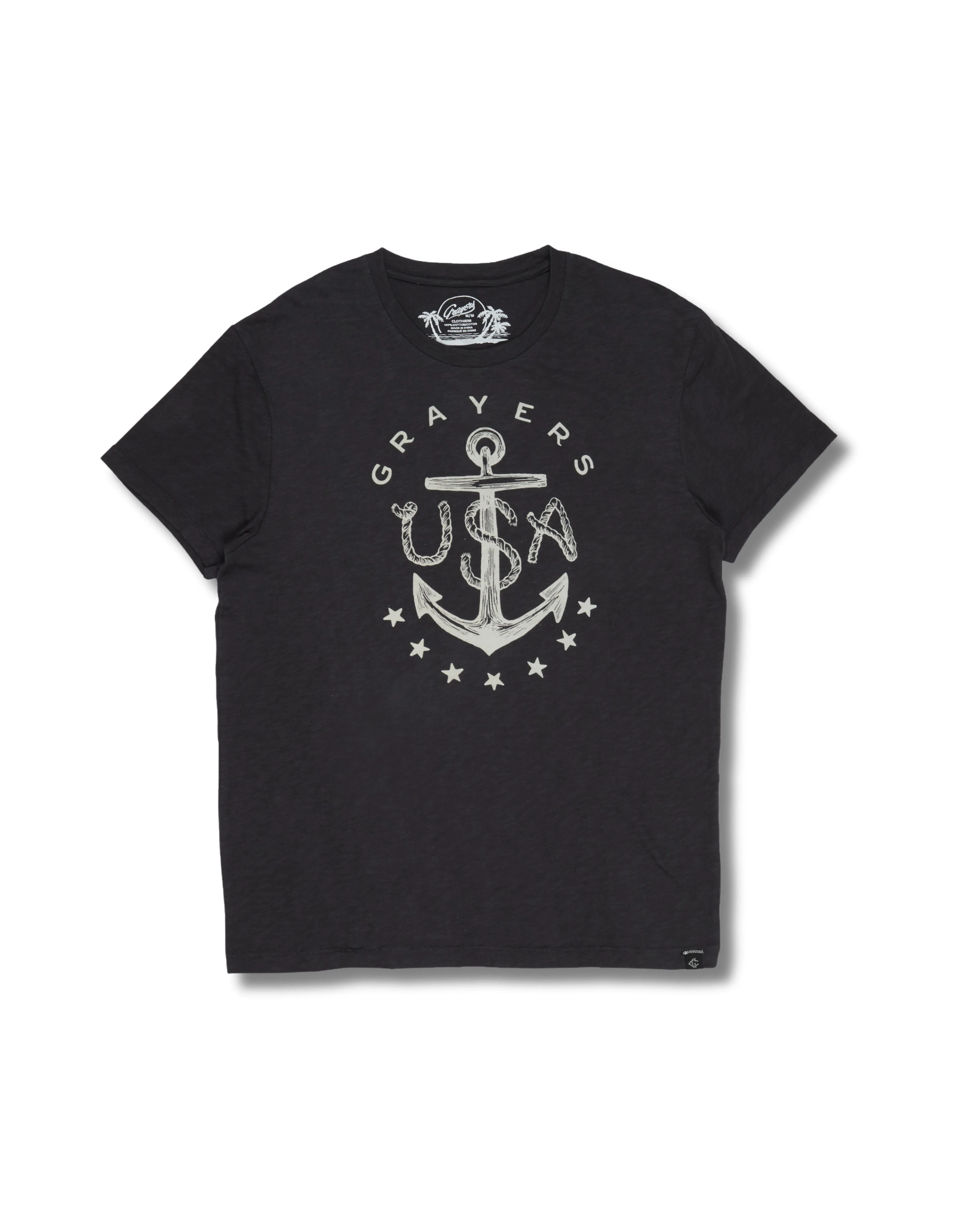 Anchor Print Tee - Forged Iron * sold by Grayers