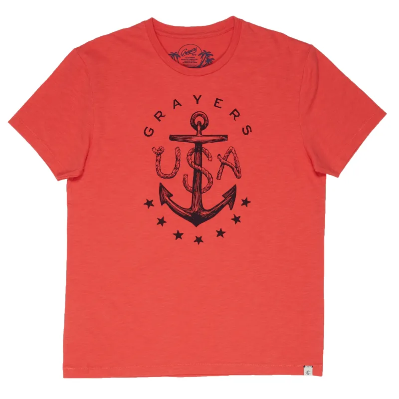 Anchor Print Tee - Chrysanthemum * sold by Grayers