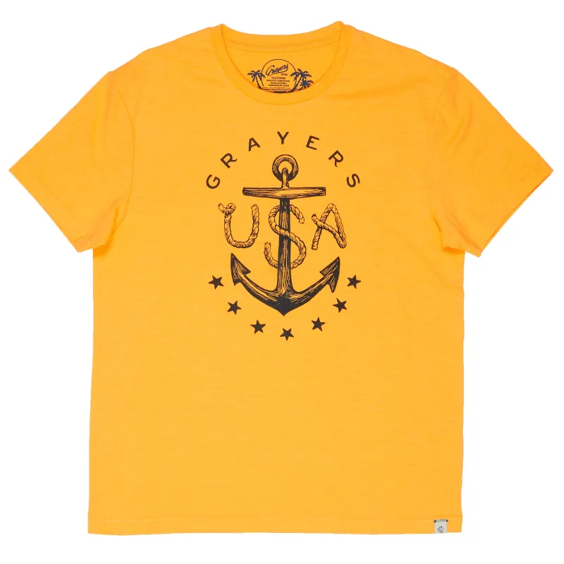 Anchor Print Tee - Chamois * sold by Grayers