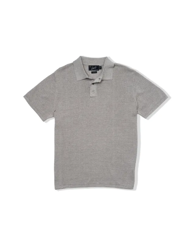 James Featherweight Sweater Polo - Gray Cream sold by Grayers