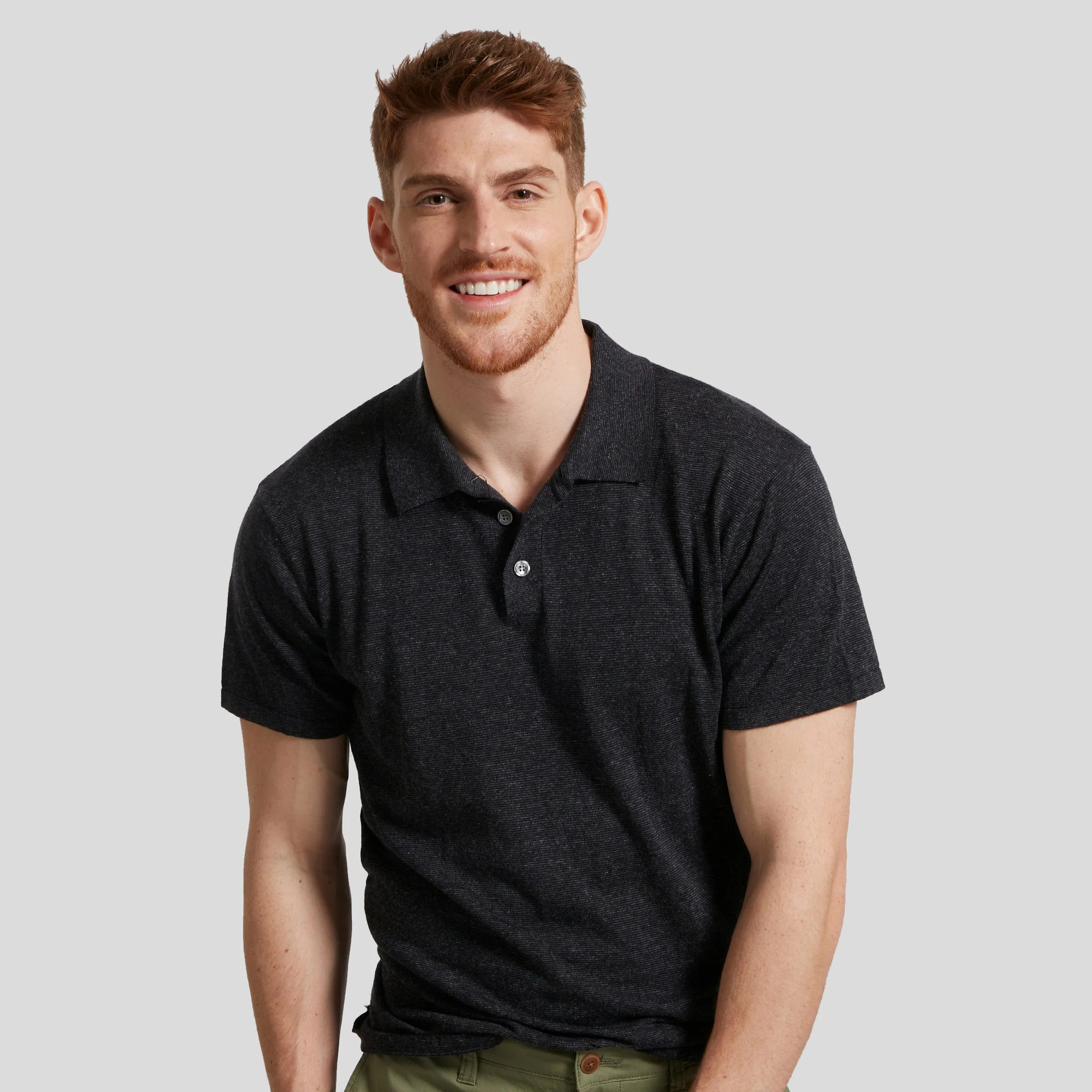 James Featherweight Sweater Polo - Charcoal sold by Grayers product image thumbnail 2