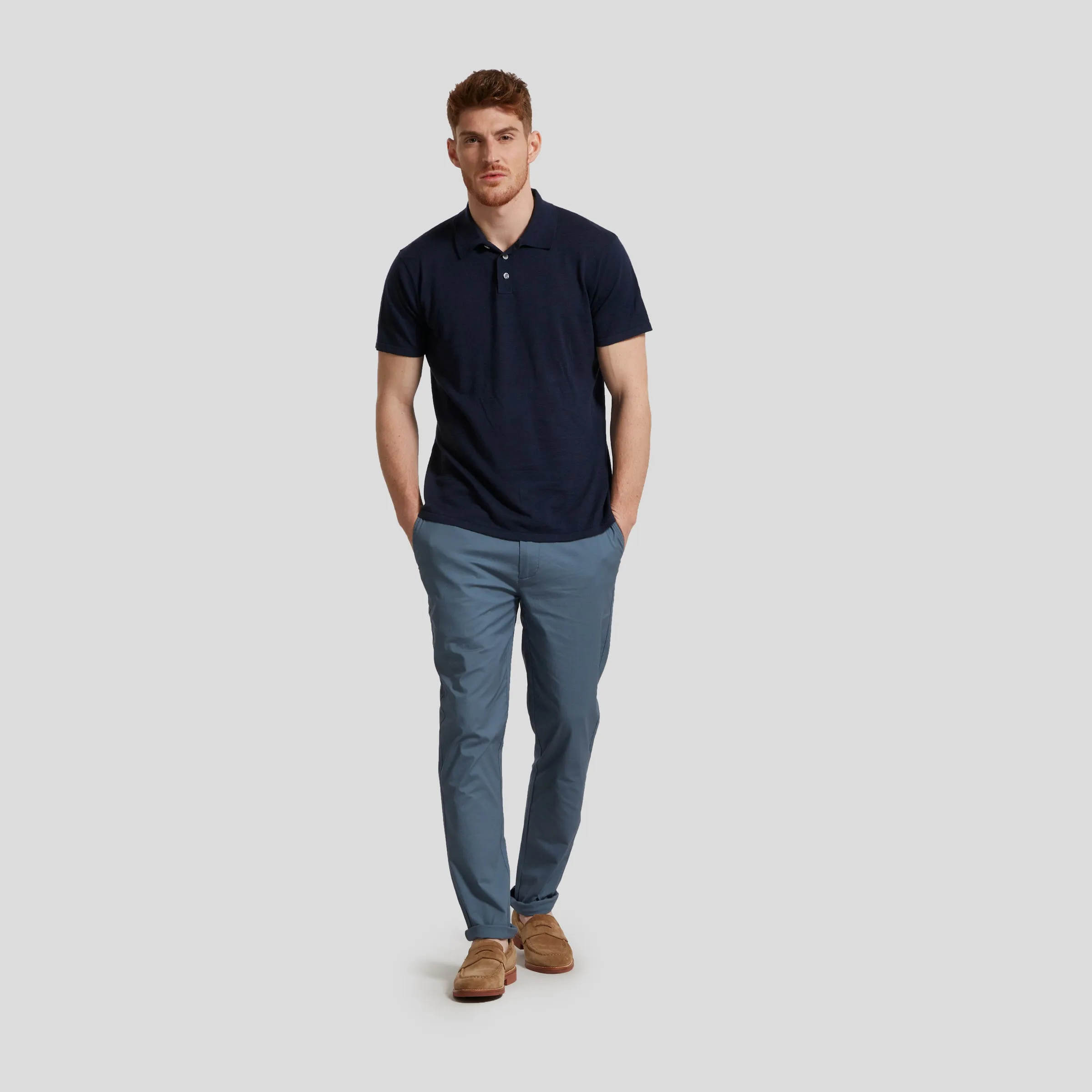 James Featherweight Sweater Polo - Navy Blue sold by Grayers product image thumbnail 5