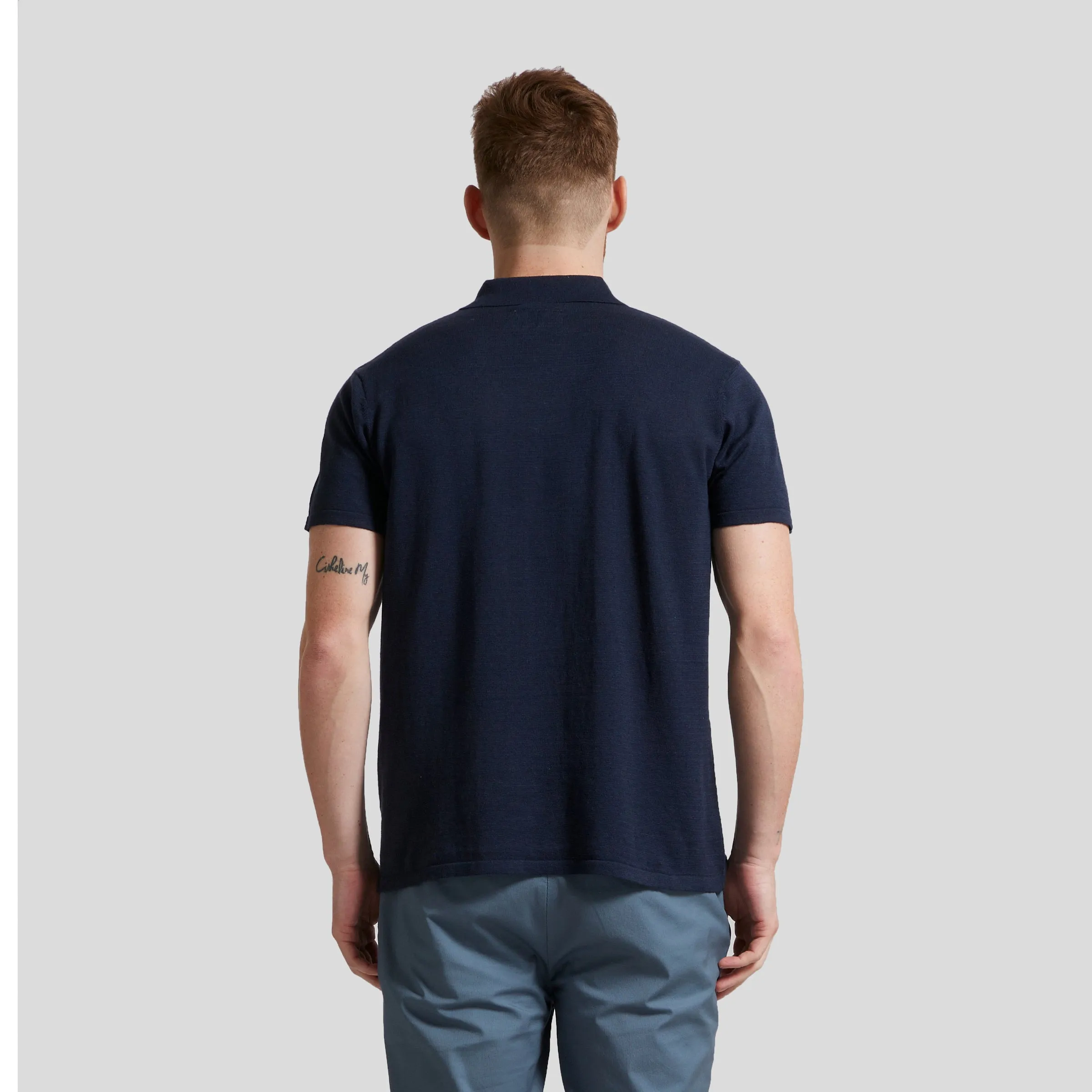 James Featherweight Sweater Polo - Navy Blue sold by Grayers product image thumbnail 4