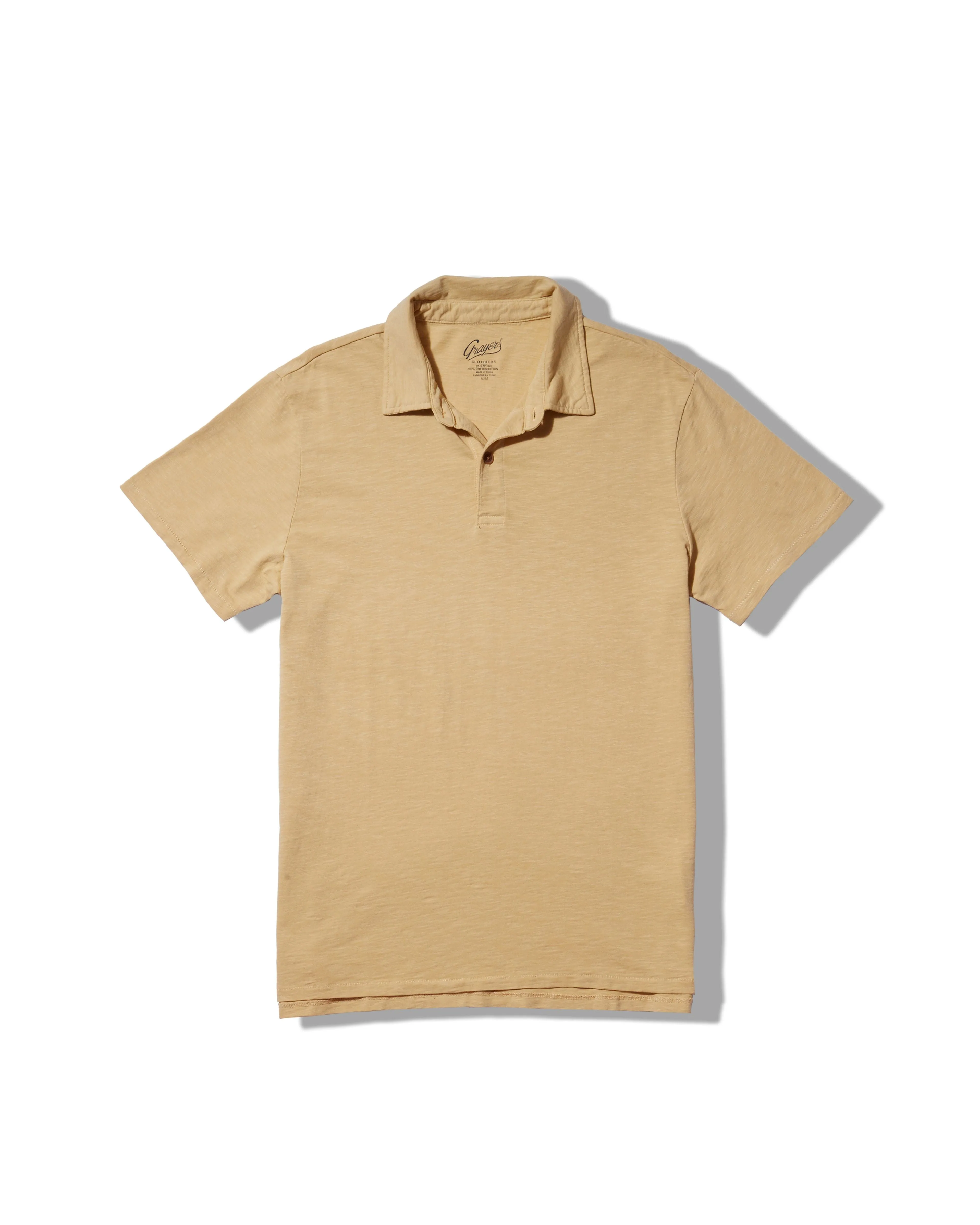 Sunwashed 2 Button Polo - Pineapple Slice sold by Grayers