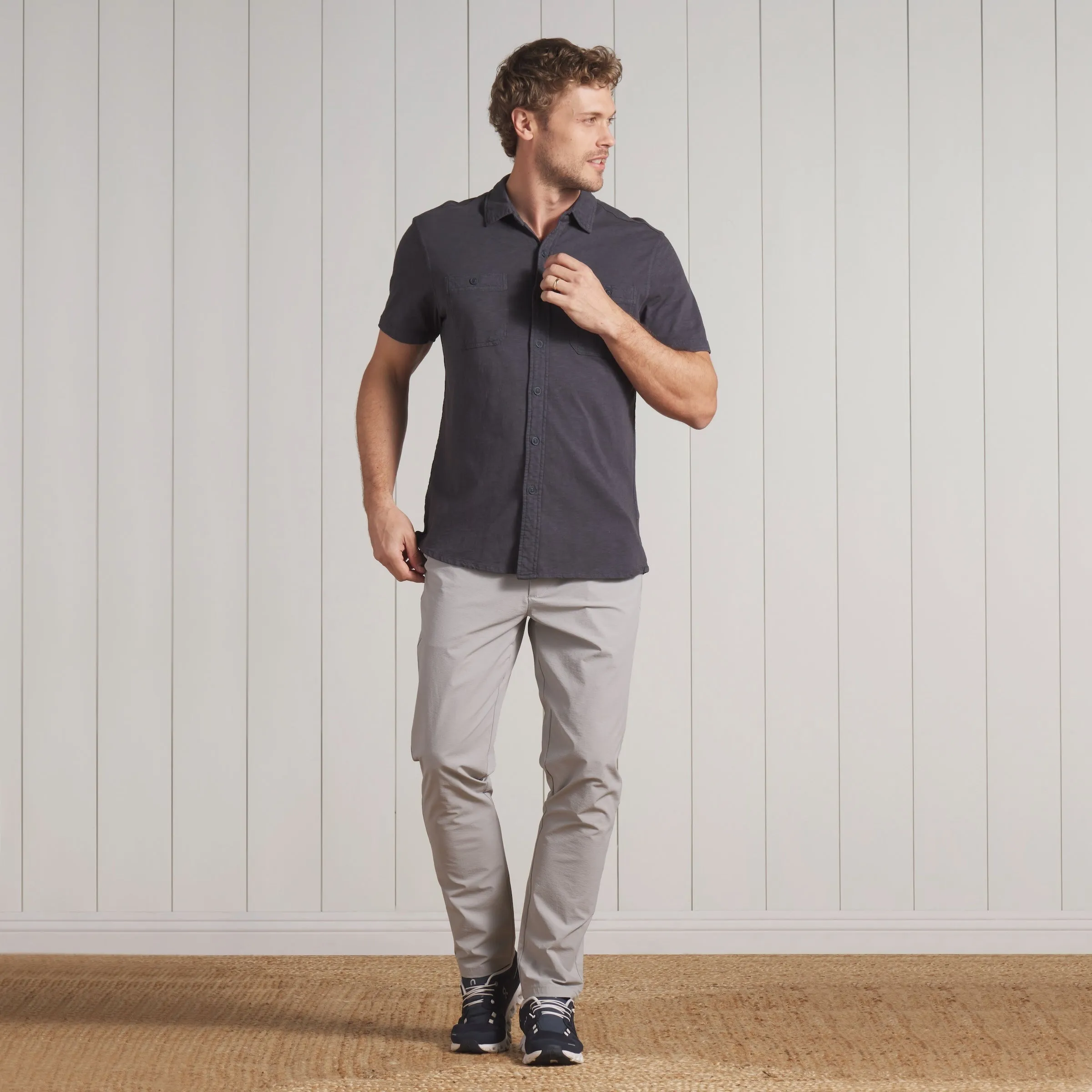 Flex Everyday Knit Short Sleeve Shirt - Washed Navy sold by Grayers product image thumbnail 4
