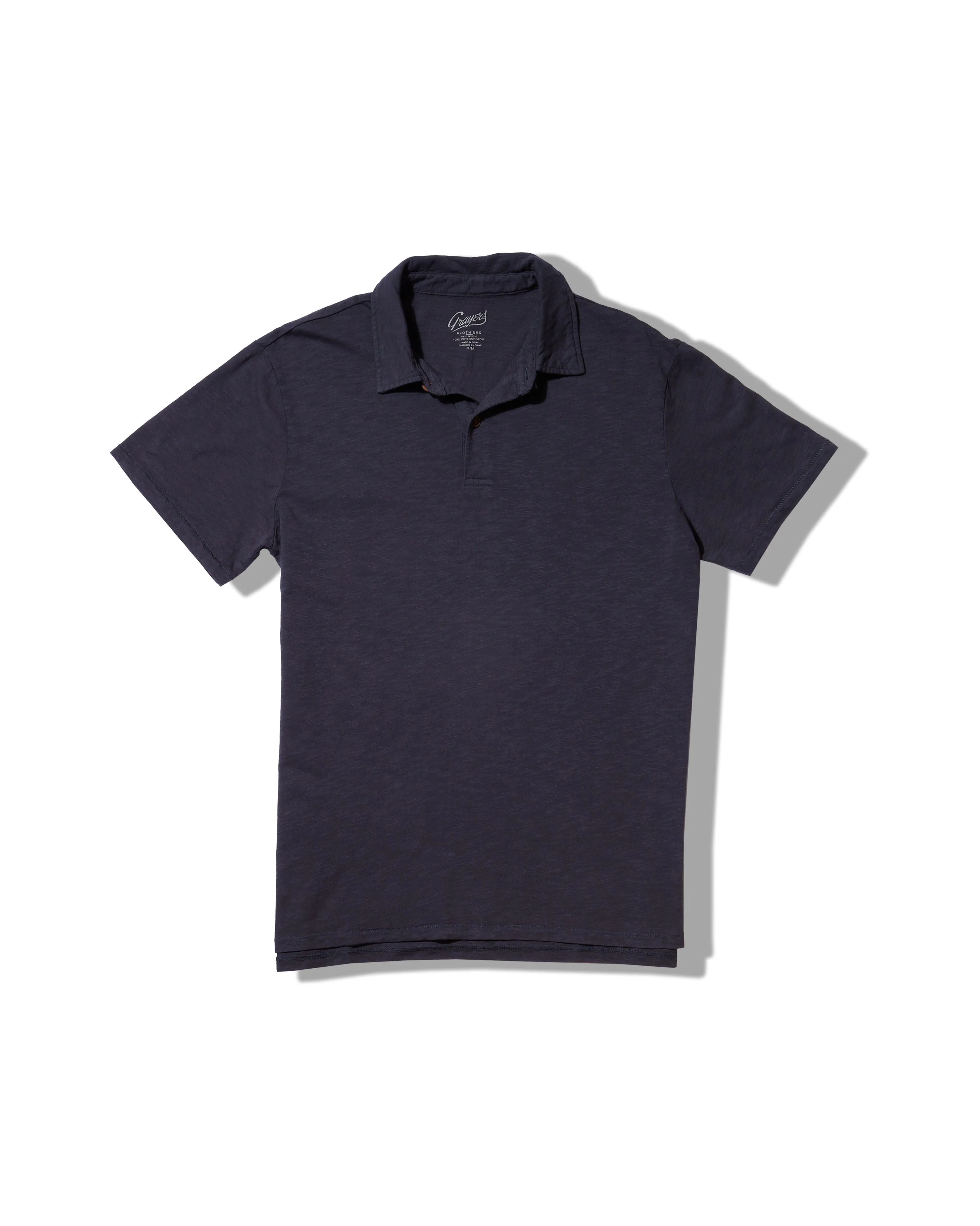 Sunwashed 2 Button Polo - Washed Navy sold by Grayers