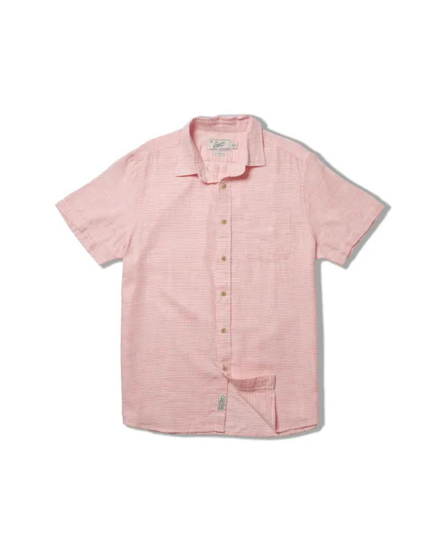 Light Weight Power Loom Short Sleeve Shirt - Red Stripe sold by Grayers