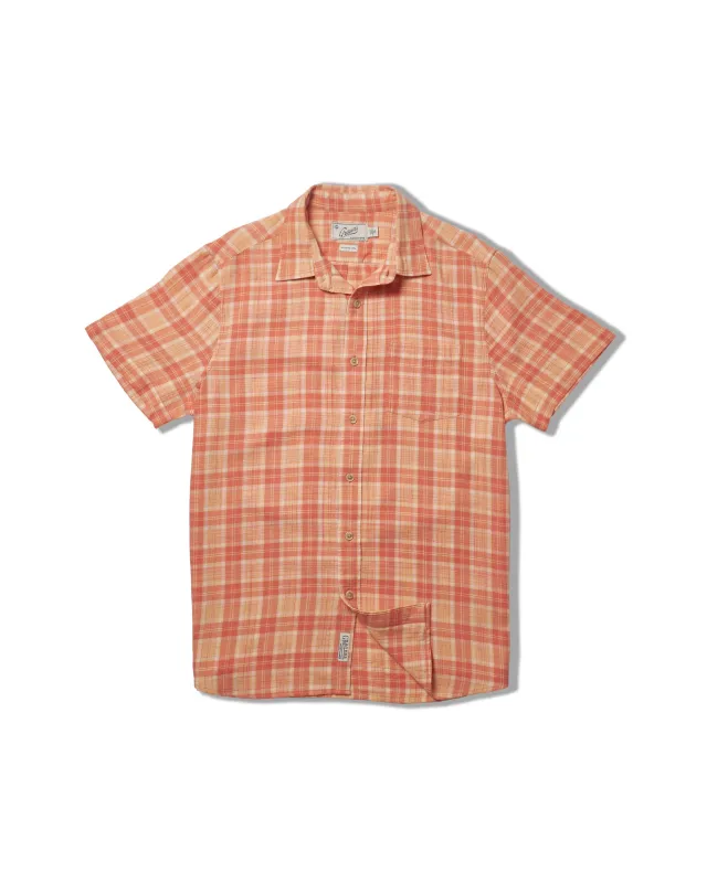 Light Weight Power Loom Short Sleeve Shirt - Auburn Cream Plaid sold by Grayers