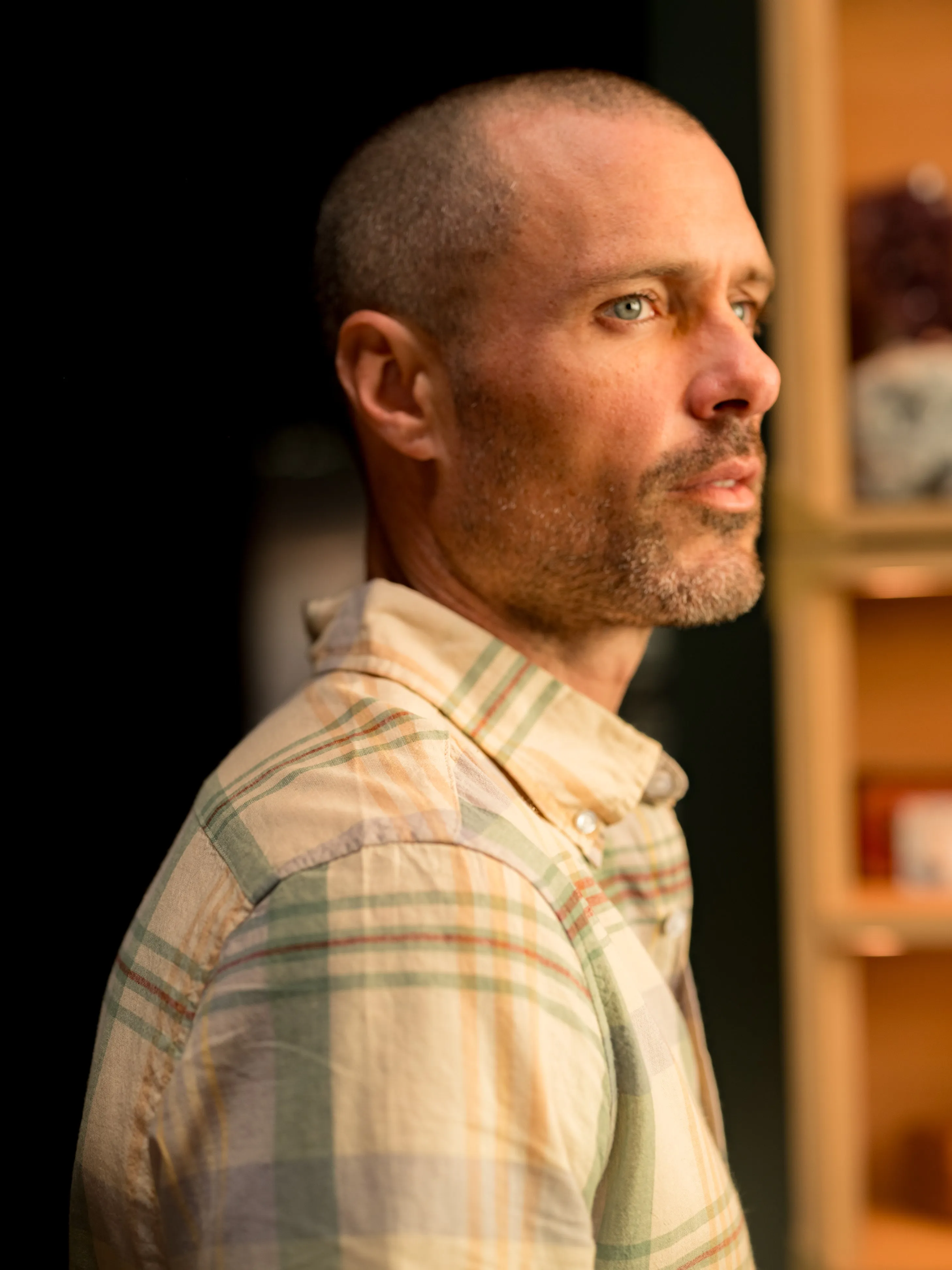 Classic Madras Plaid Short Sleeve Shirt - Lt Blue Cream Plaid sold by Grayers product image thumbnail 4